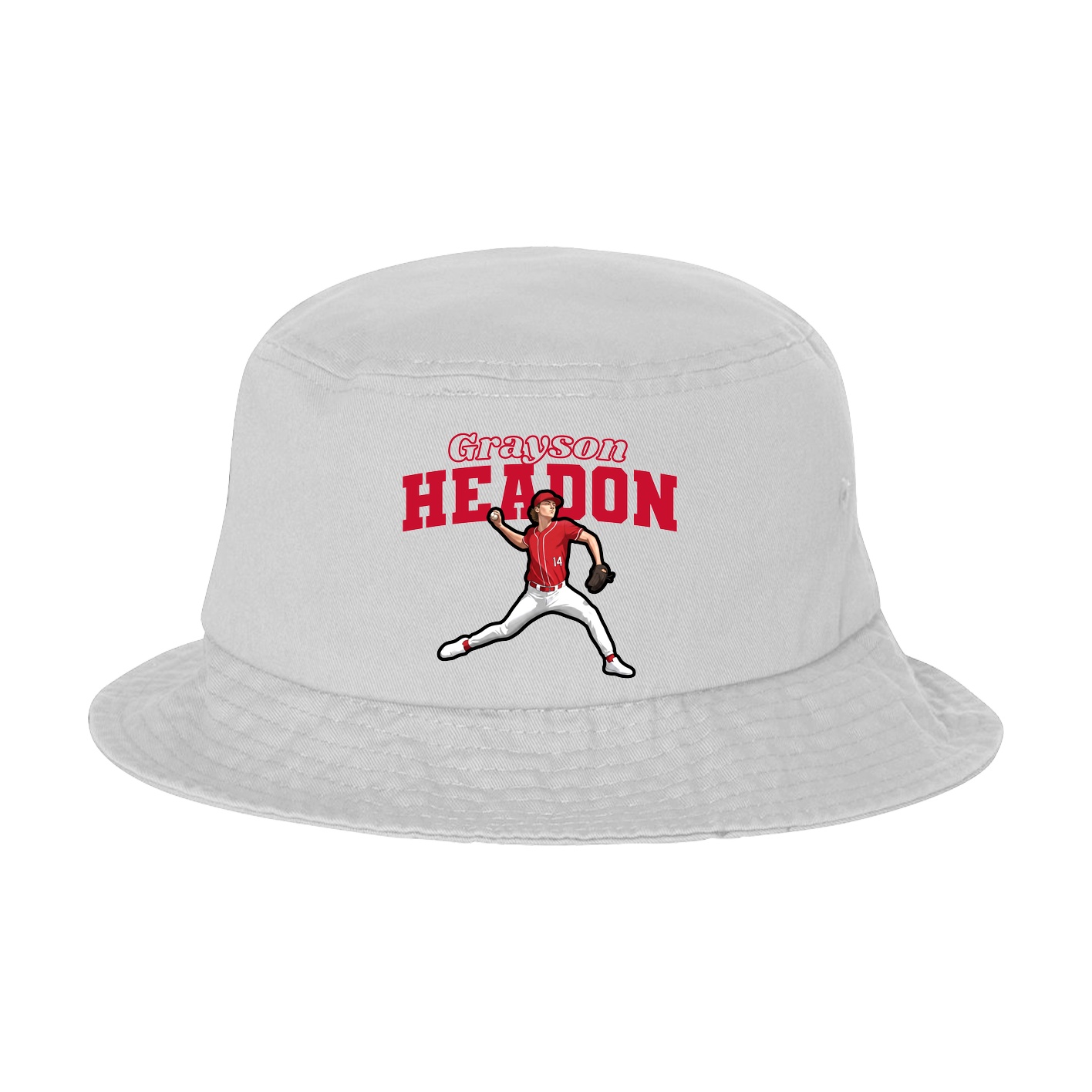 Bucket Cap — Name Arch in White
