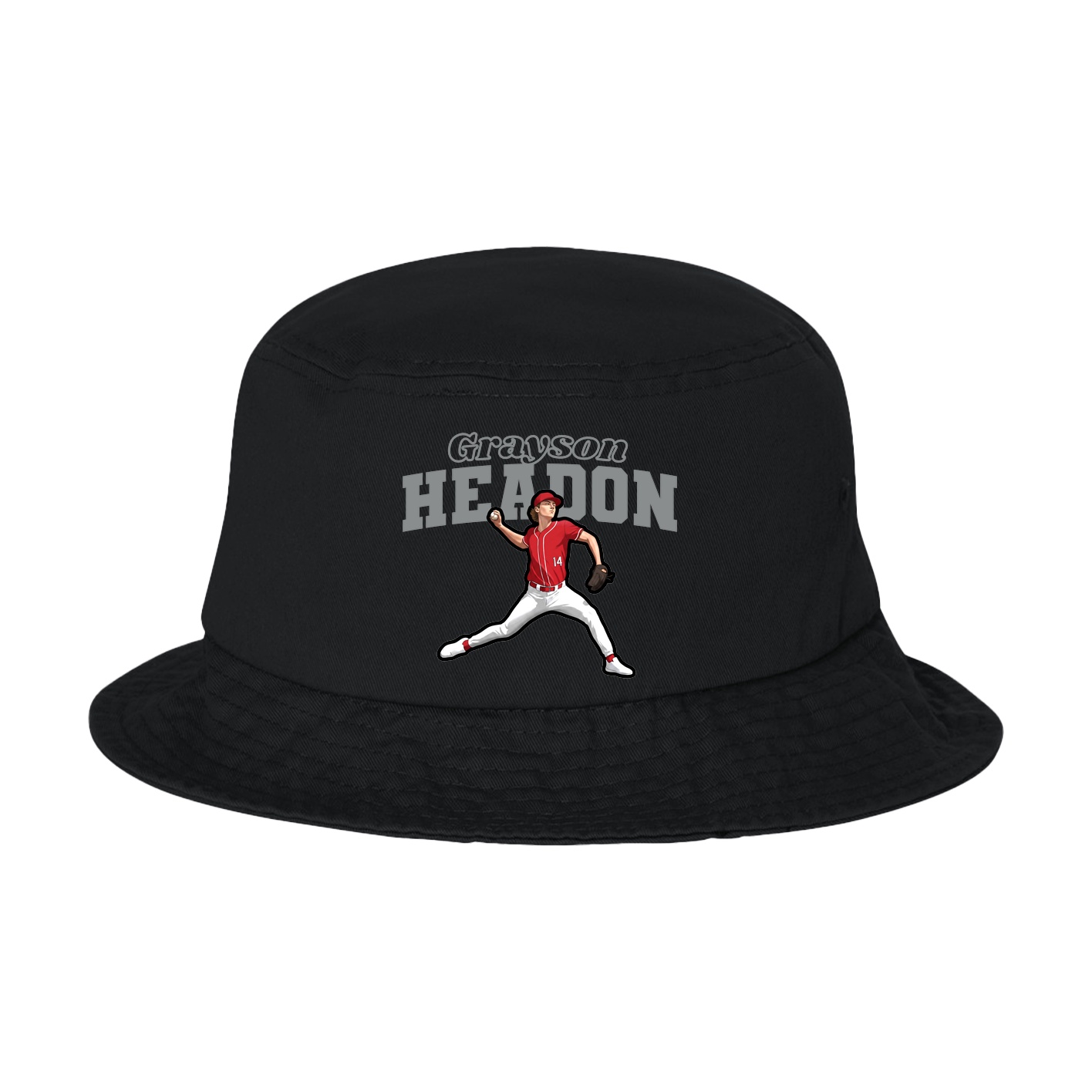 Bucket Cap — Name Arch in Black