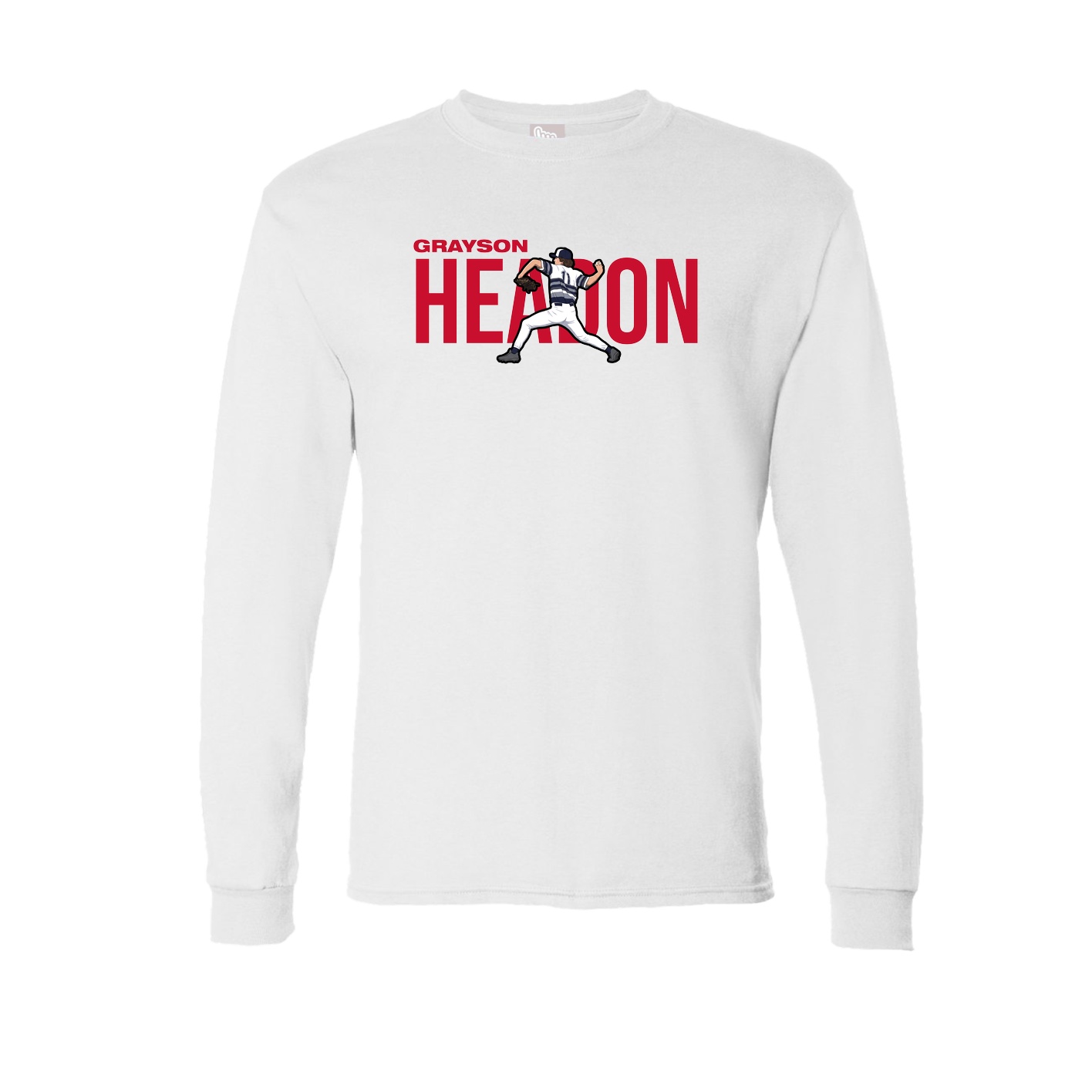 Long Sleeve Tee — Player Name in White