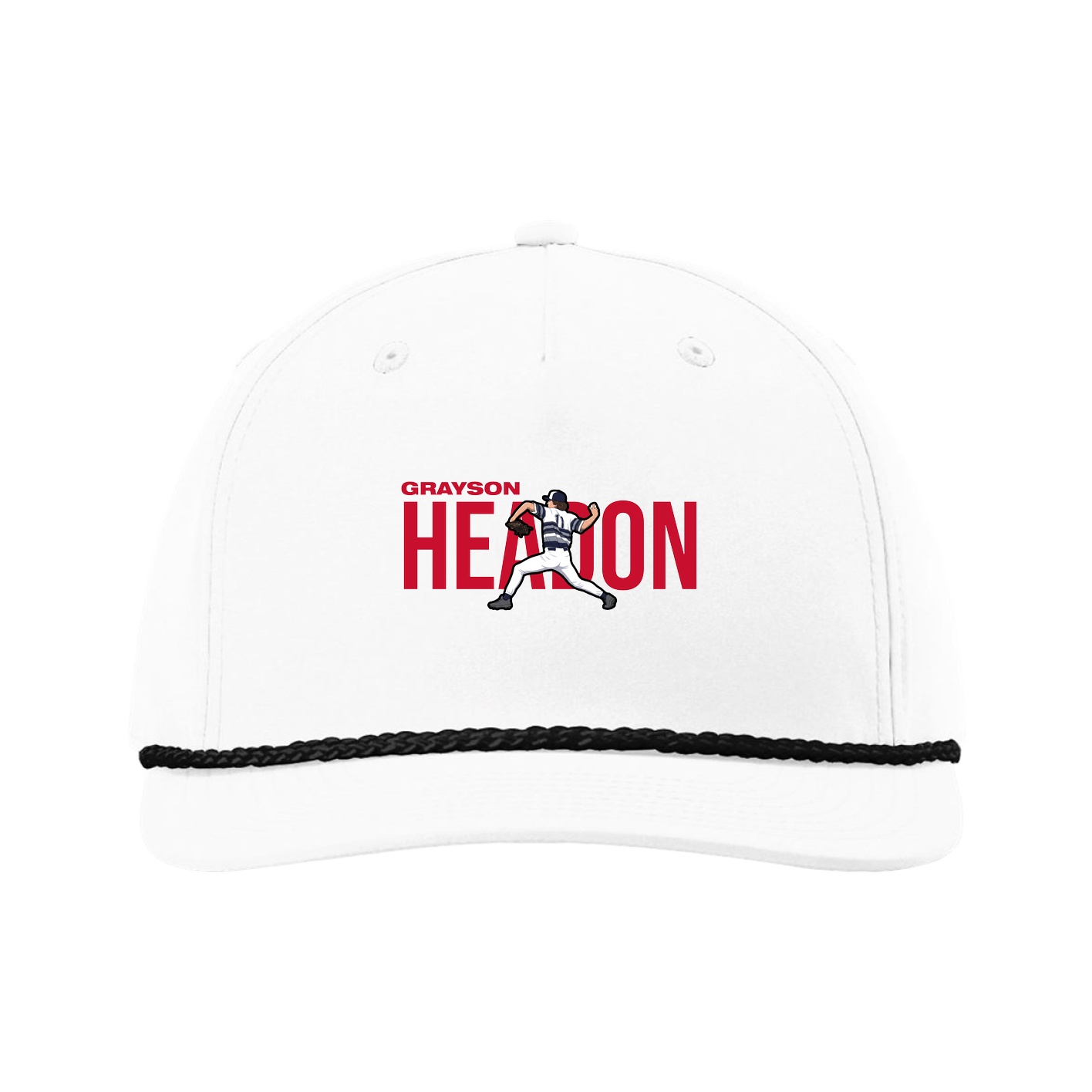 Five-Panel Classic Rope Cap — Player Name in White