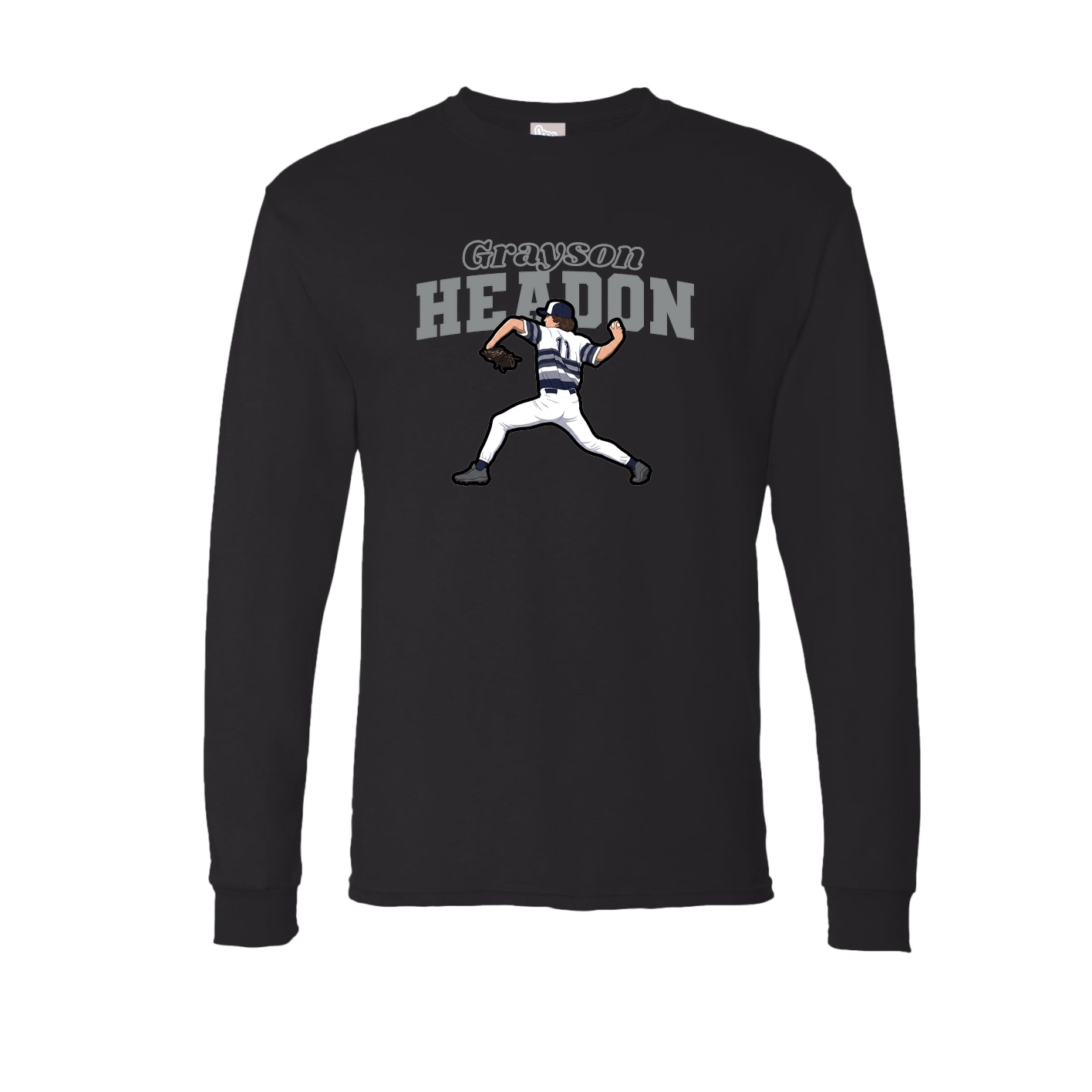 Long Sleeve Tee — Name Arch in Black