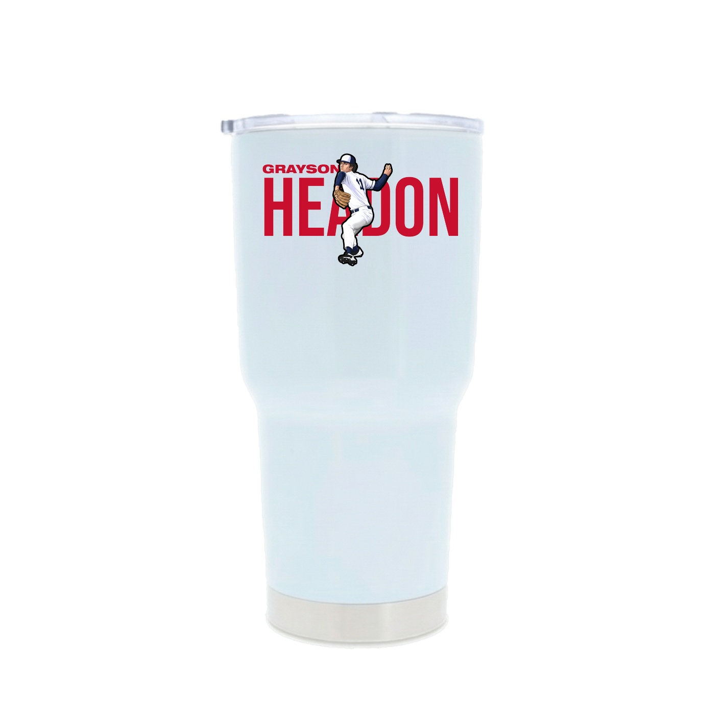 30oz Stainless Steel Tumbler — Player Name in White