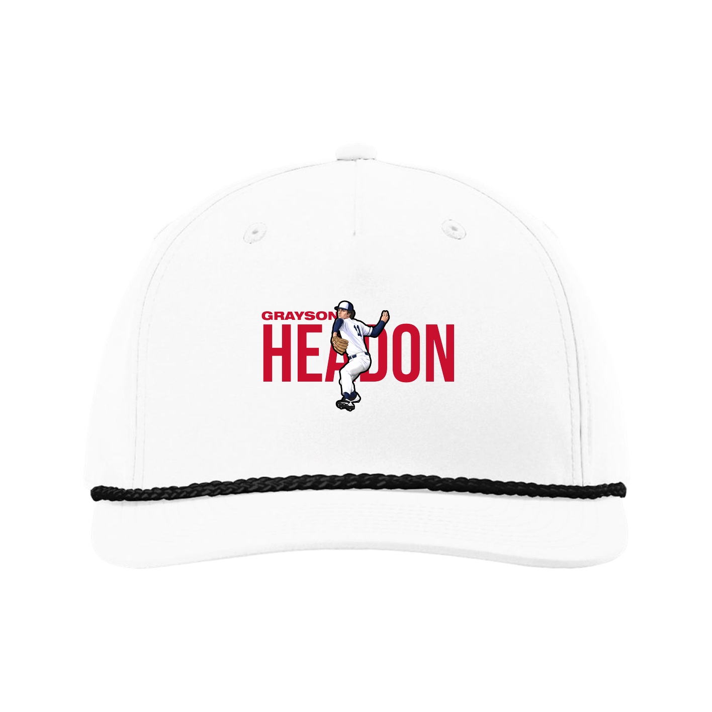 Five-Panel Classic Rope Cap — Player Name in White