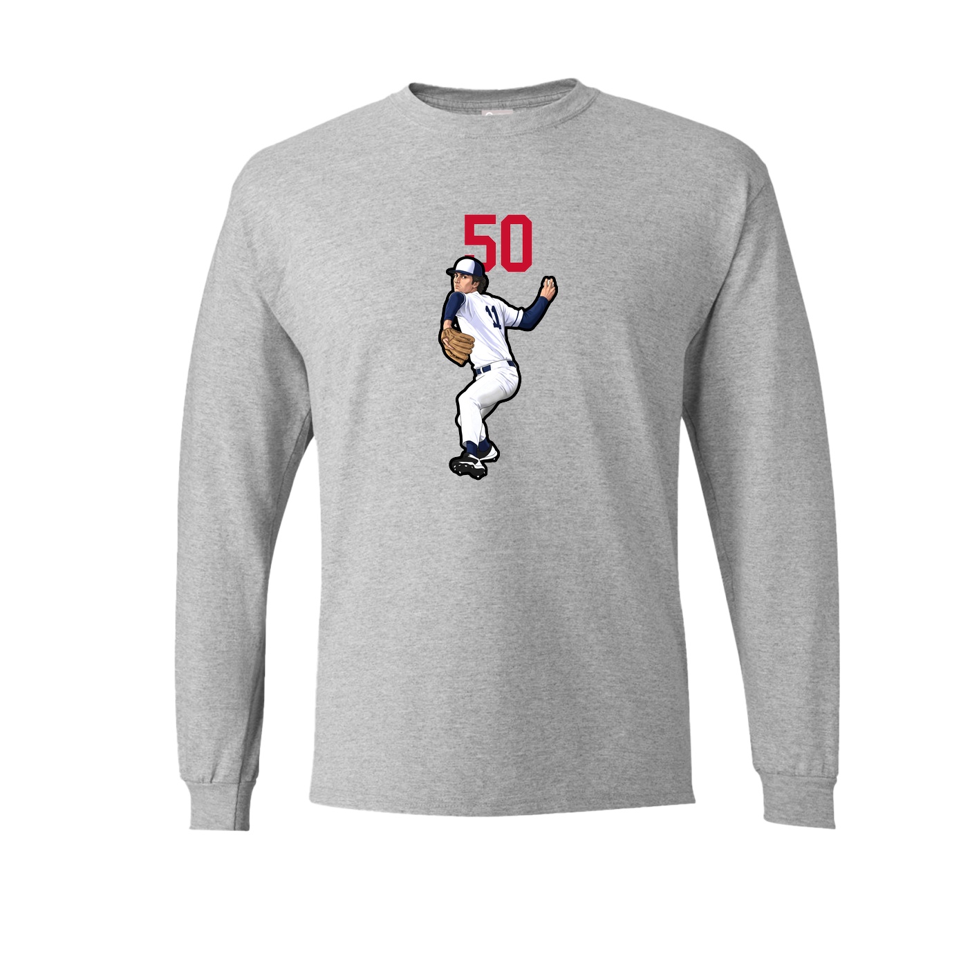 Long Sleeve Tee — Number Top in Grey