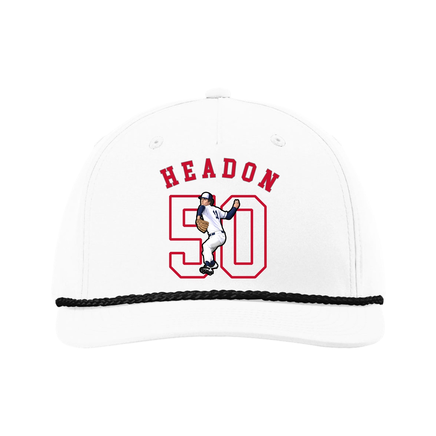 Five-Panel Classic Rope Cap — Shirsey Arch in White