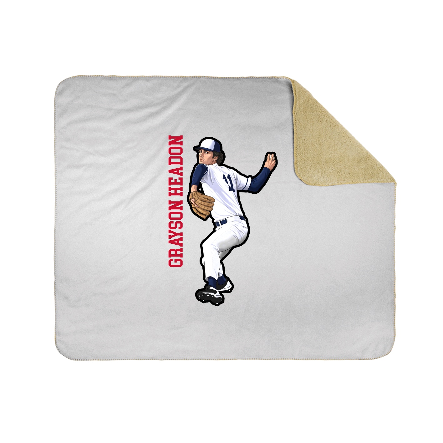 Throw Blanket — Name Vertical in White