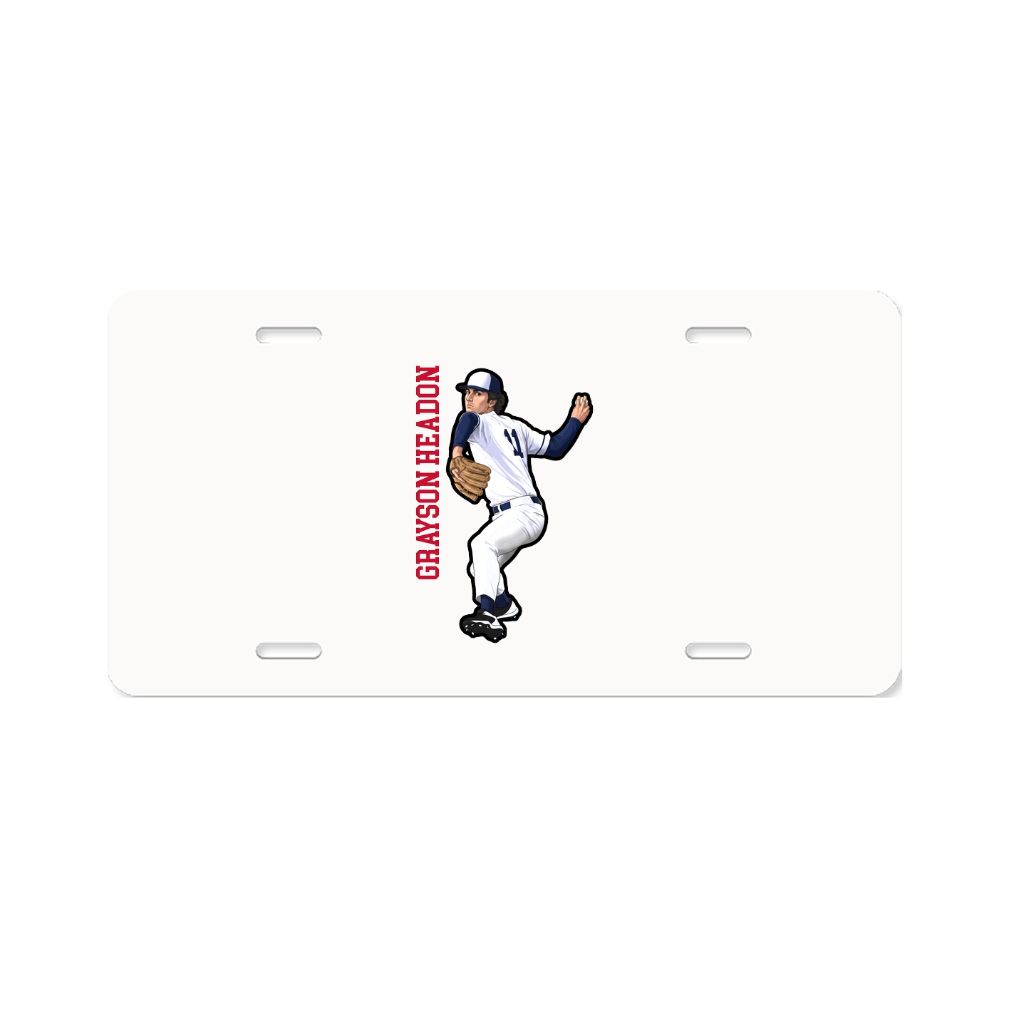 License Plate — Name Vertical in Classic