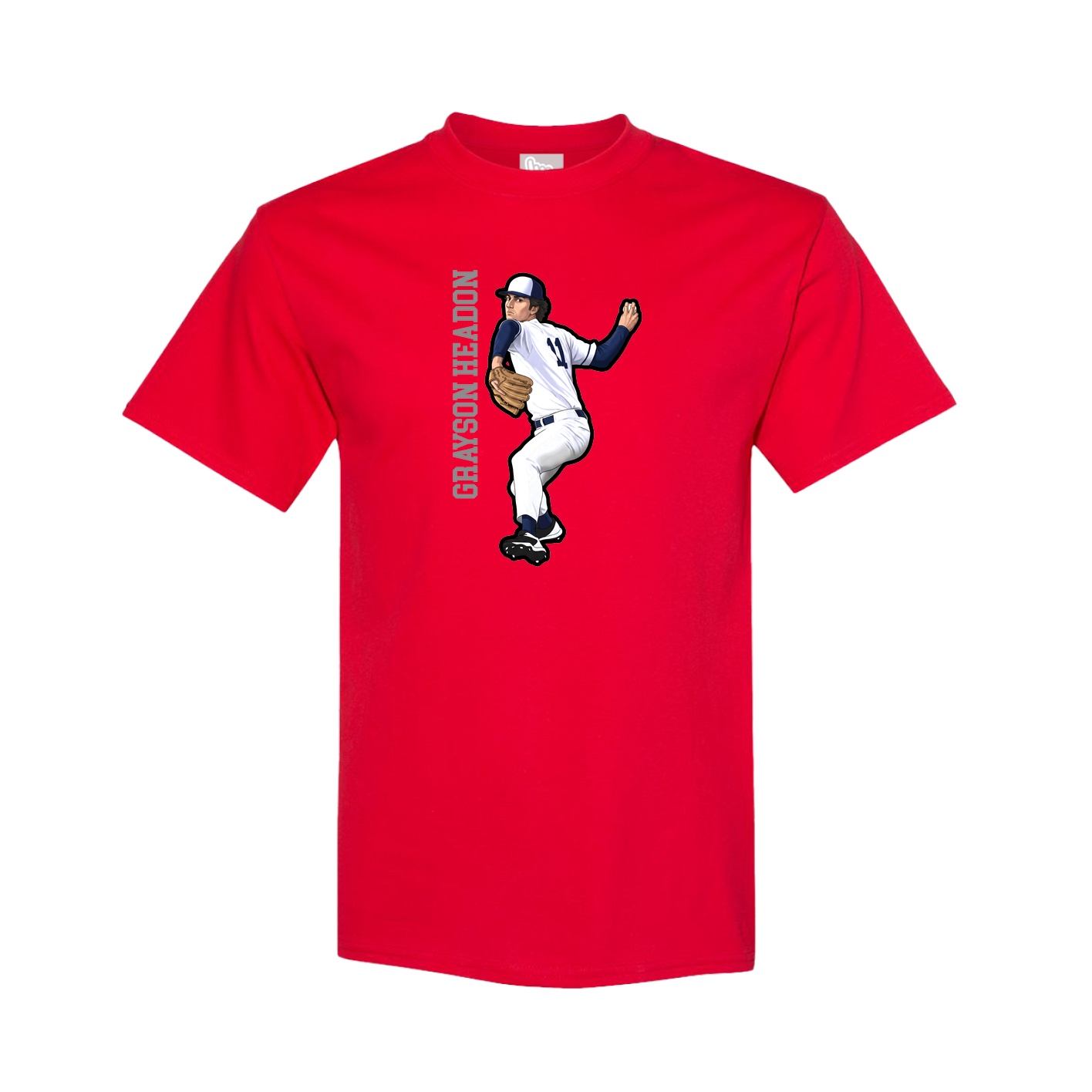 Tee — Name Vertical in Red