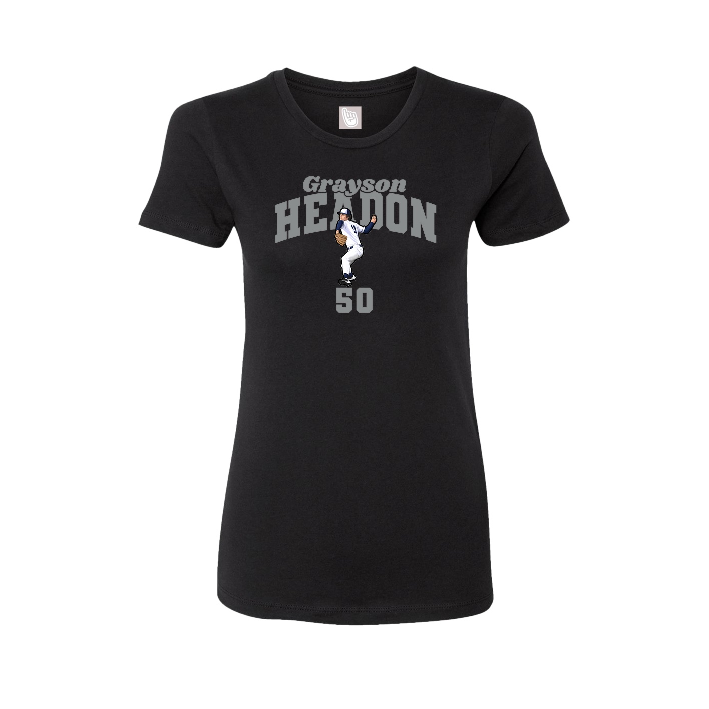 Fitted Women's Tee — Signature Arch in Black