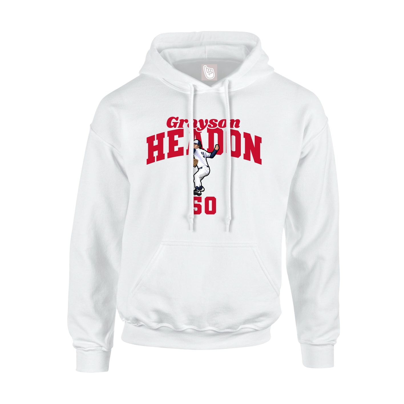 Youth Hoodie — Signature Arch in White