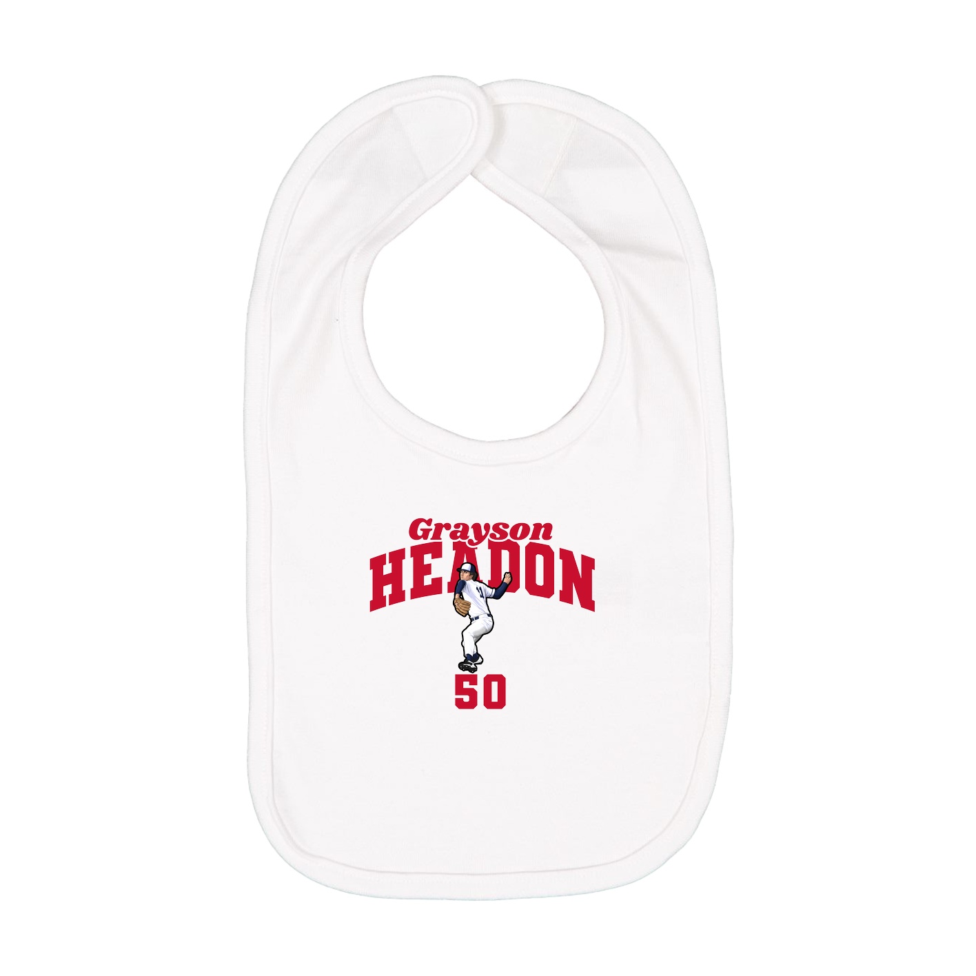 Infant Bib — Signature Arch in White