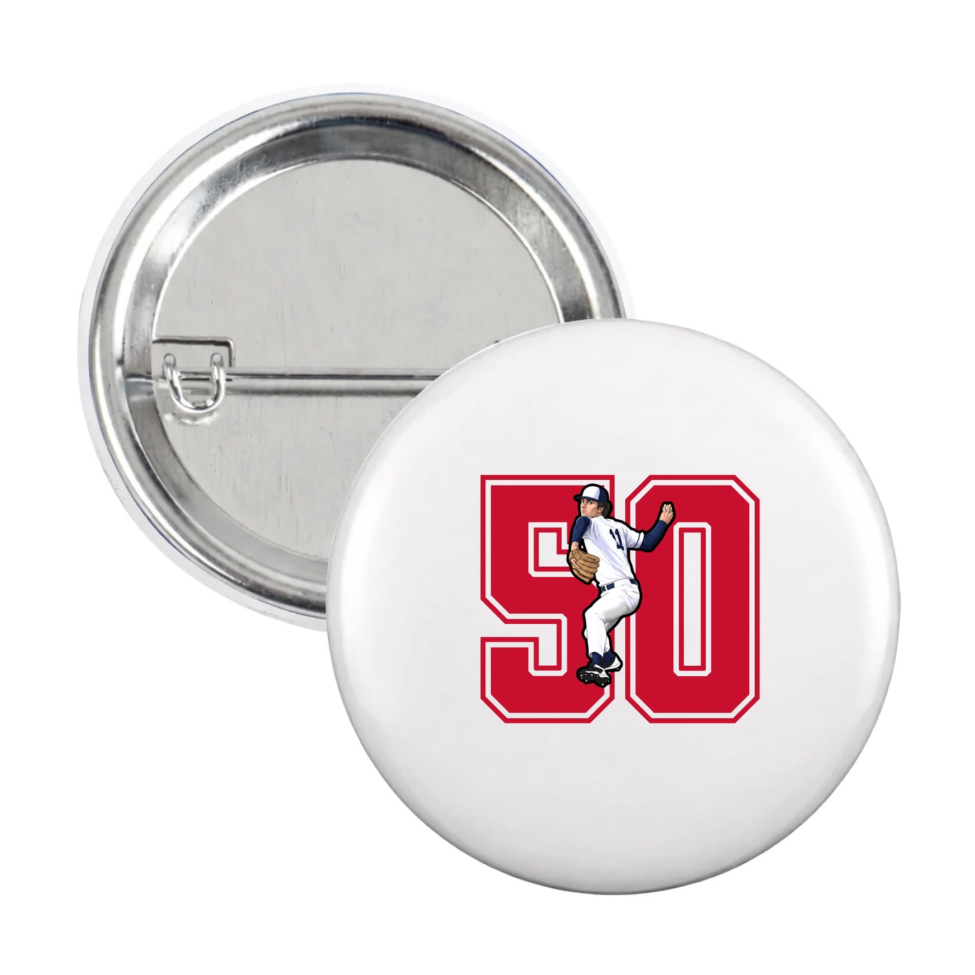 Game Day Button — Number in White