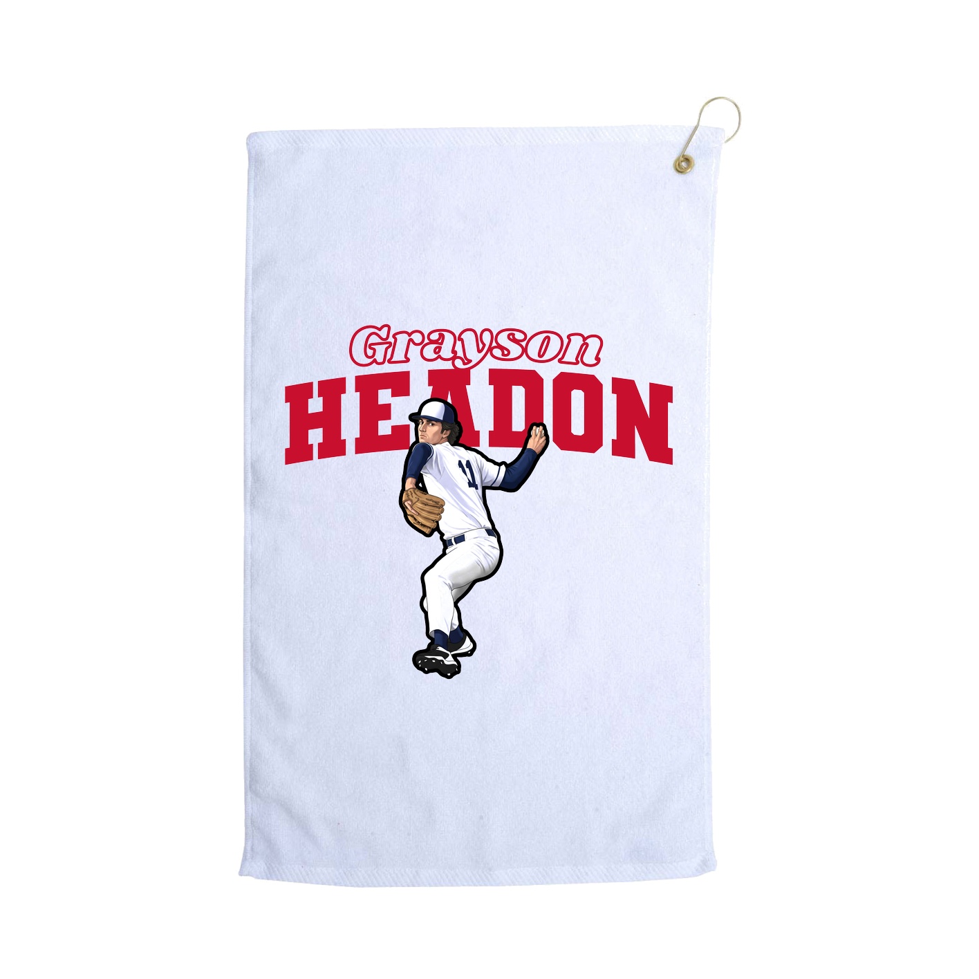 Golf Towel — Name Arch in White