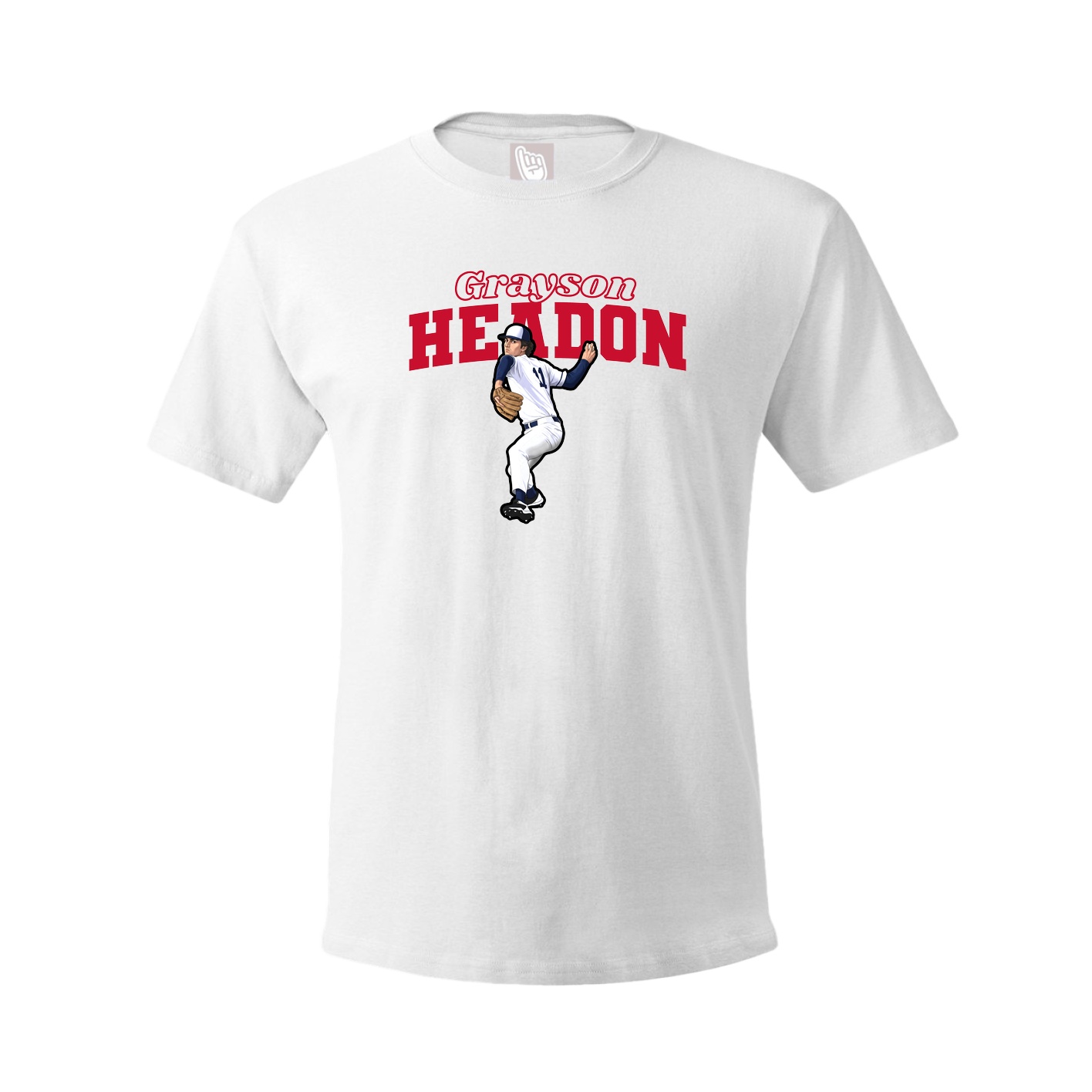 Youth Tee — Name Arch in White