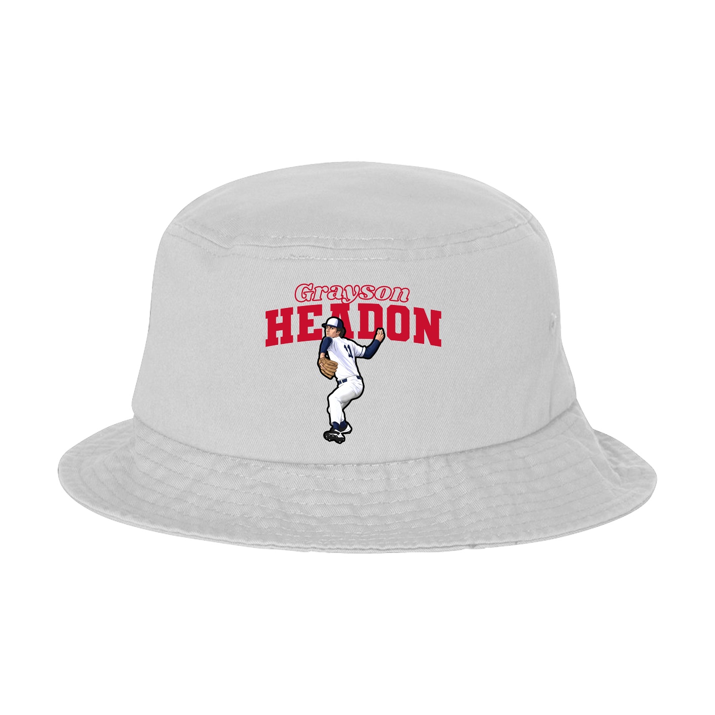 Bucket Cap — Name Arch in White