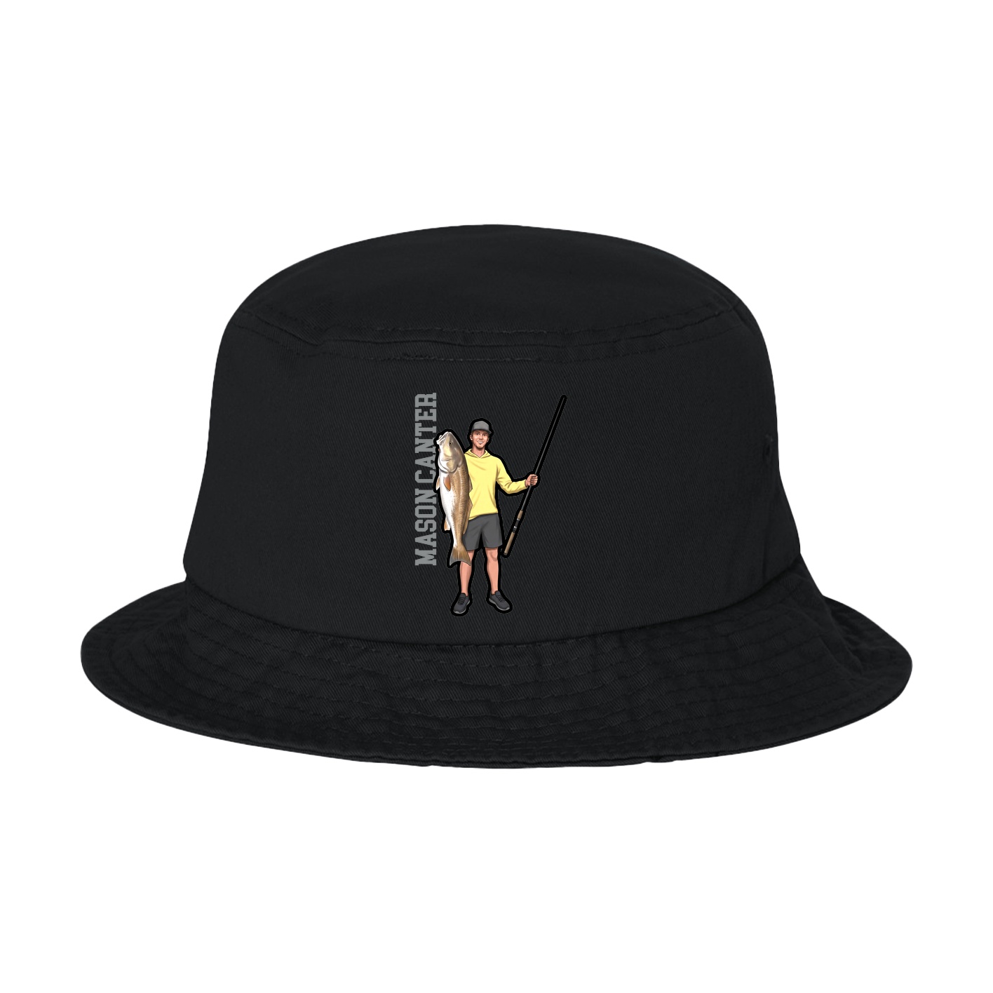 Bucket Cap — Name Vertical in Black