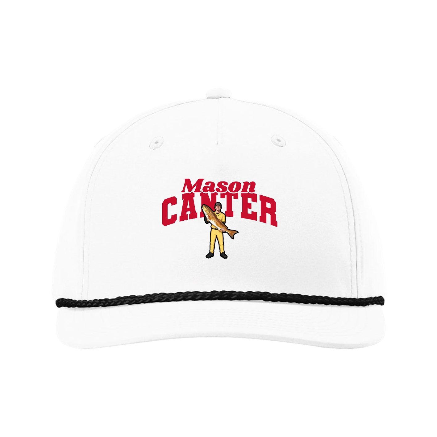 Five-Panel Classic Rope Cap — Signature Arch in White