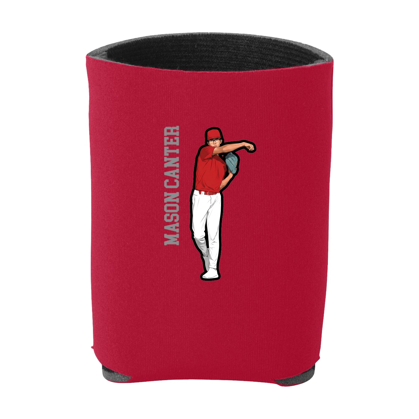 Can Holder — Name Vertical in Red