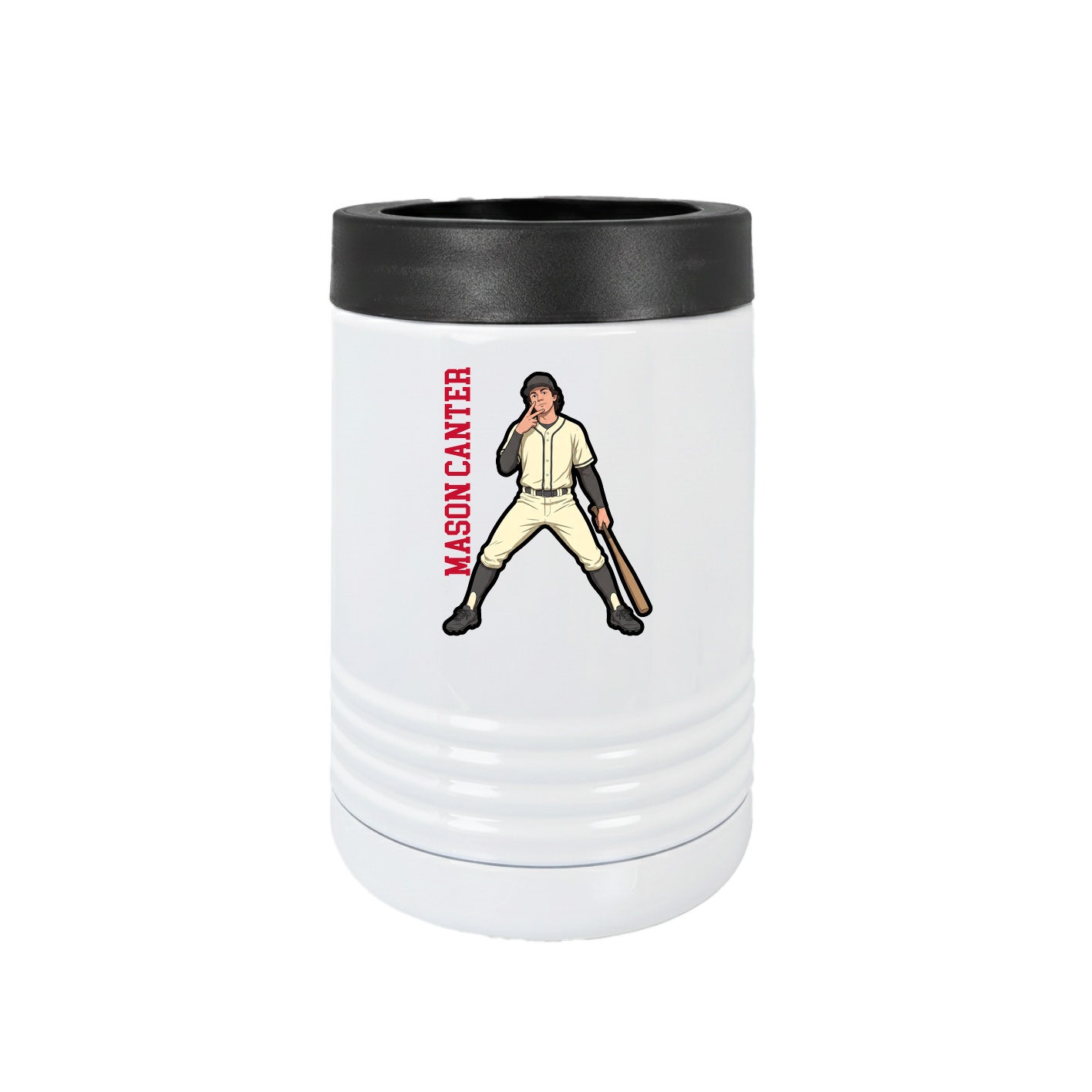 Beverage Holder — Name Vertical in White