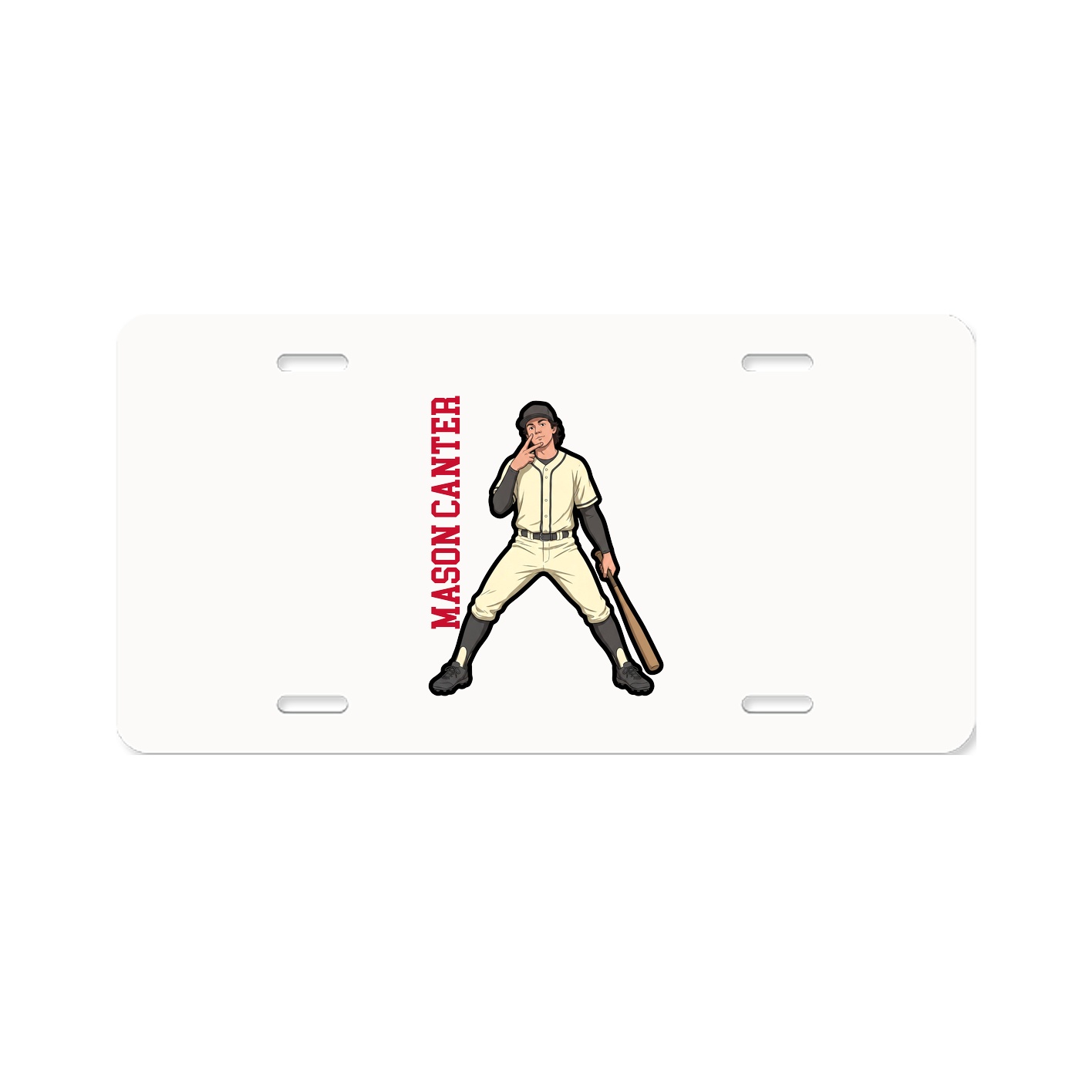 License Plate — Name Vertical in Classic