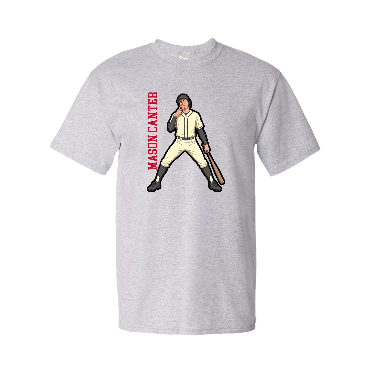 Tee — Name Vertical in Grey