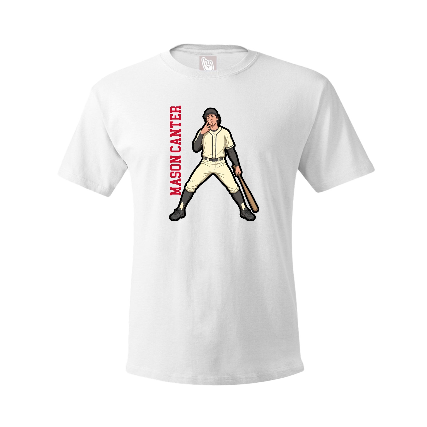 Youth Tee — Name Vertical in White