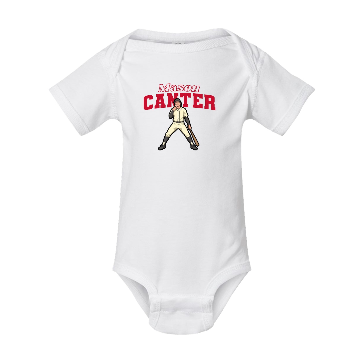 Baby Onesie — Name Arch in White