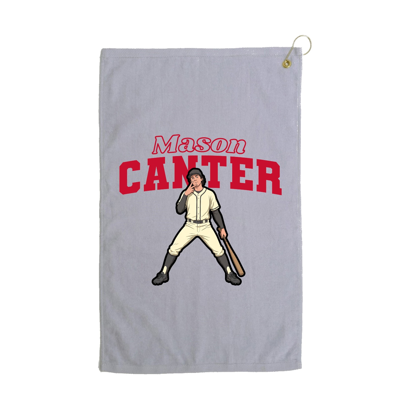 Golf Towel — Name Arch in Grey