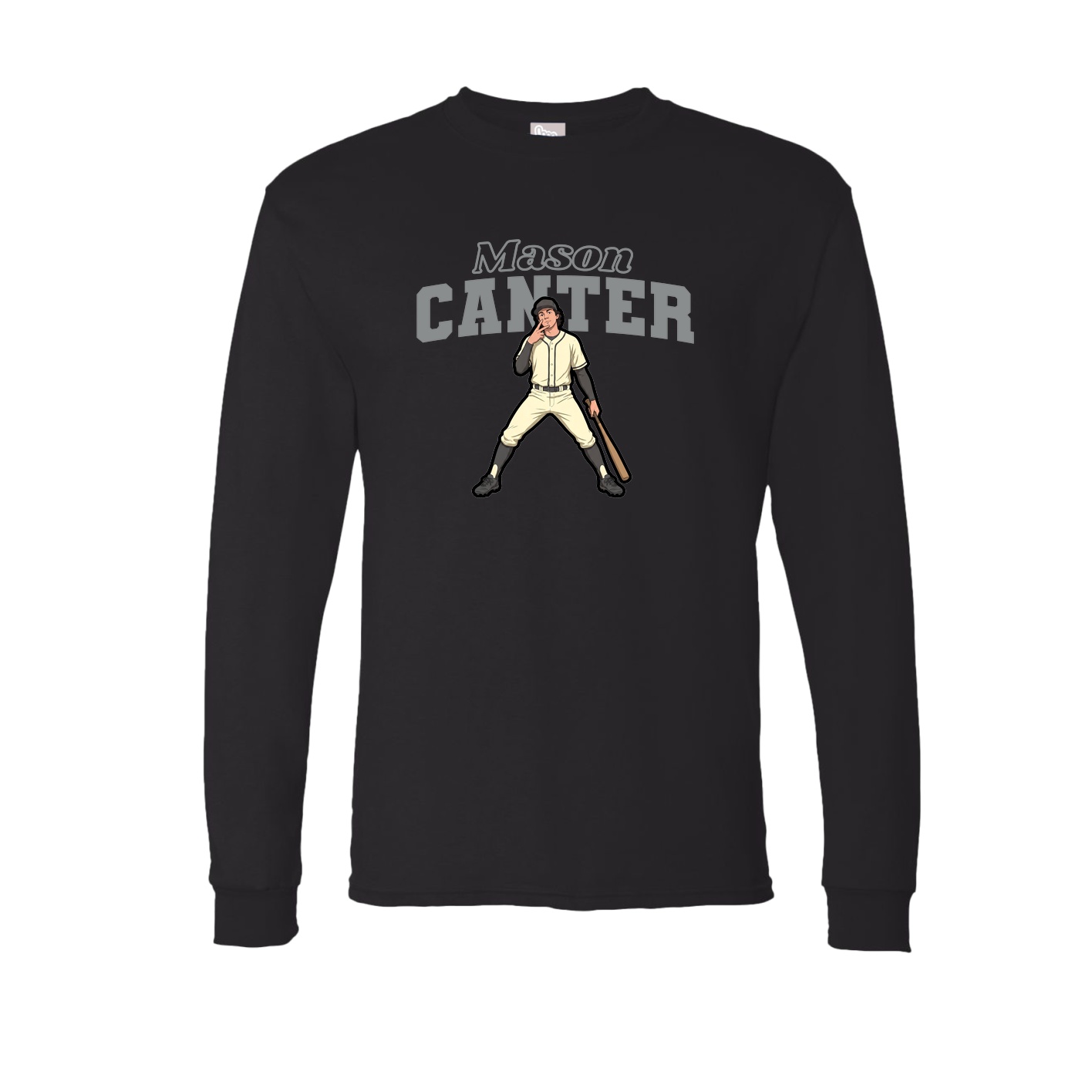 Long Sleeve Tee — Name Arch in Black