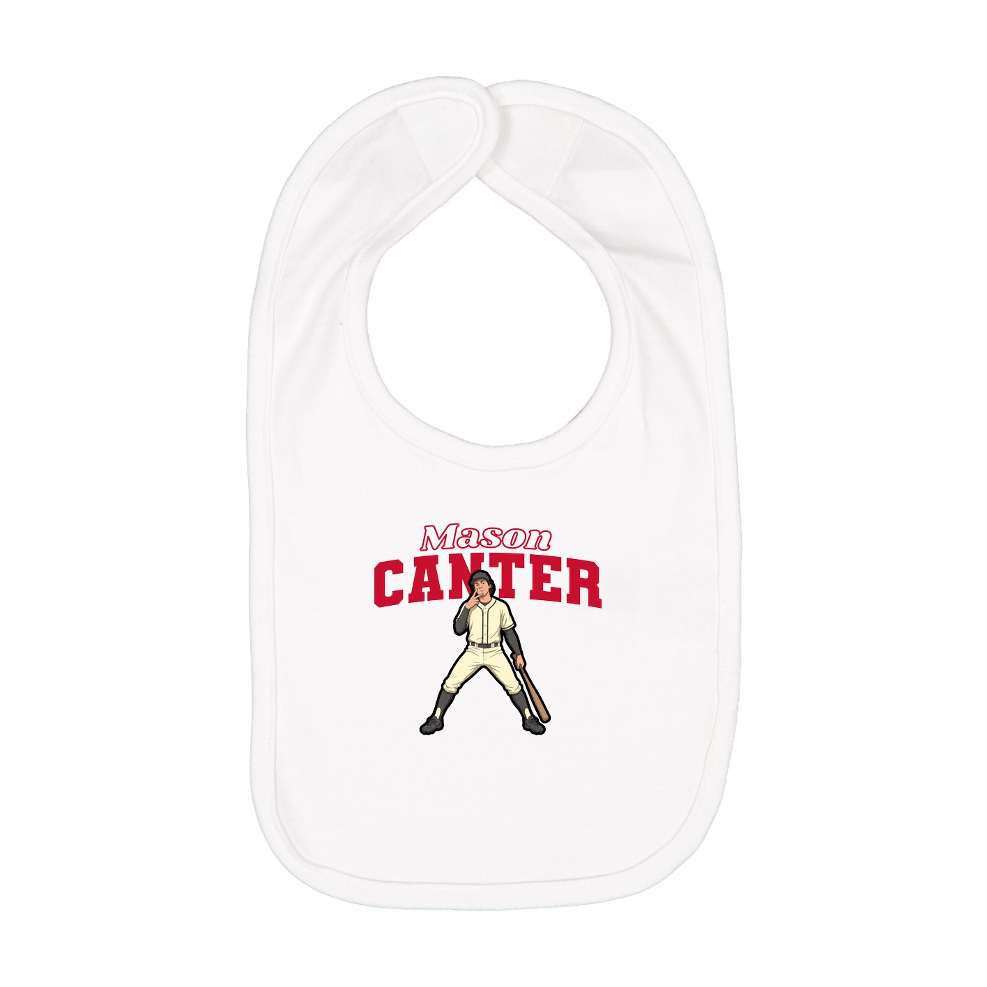 Infant Bib — Name Arch in White