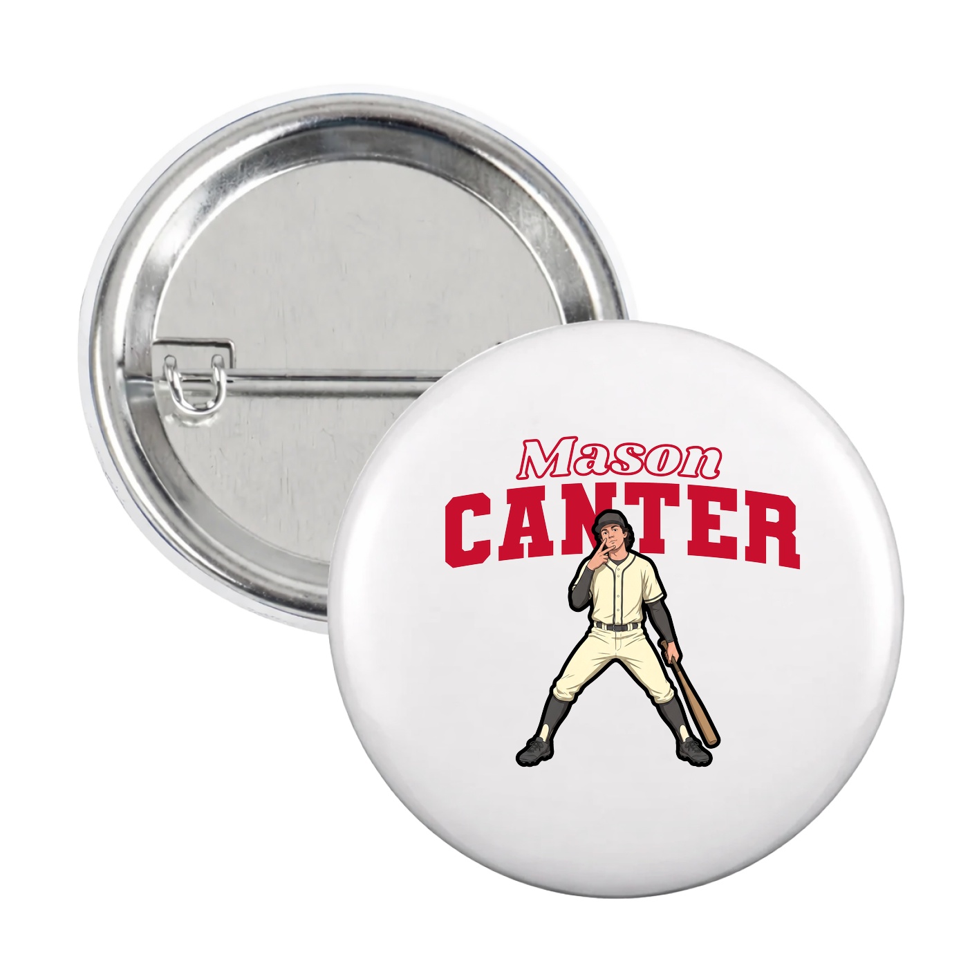 Game Day Button — Name Arch in White