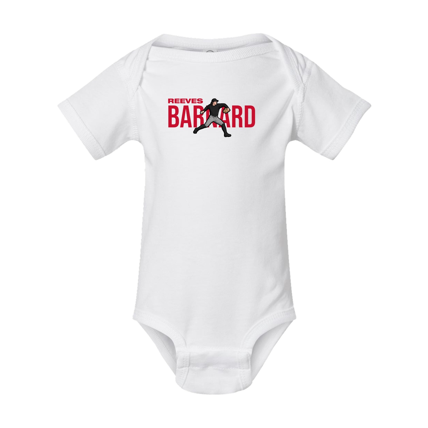 Baby Onesie — Player Name in White