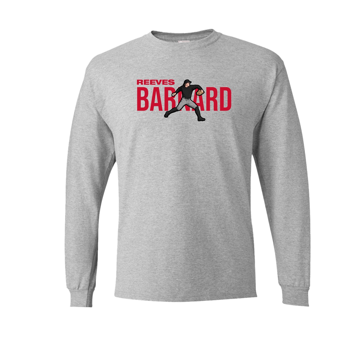 Long Sleeve Tee — Player Name in Grey