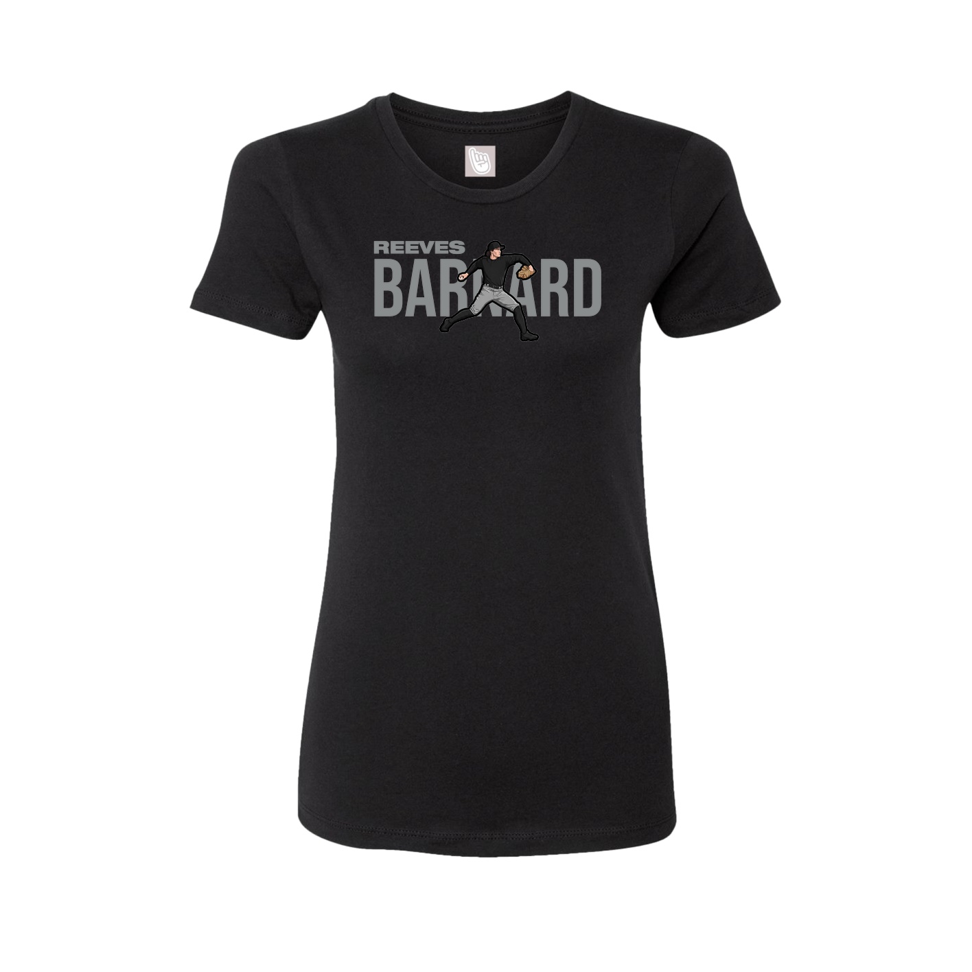 Fitted Women's Tee — Player Name in Black