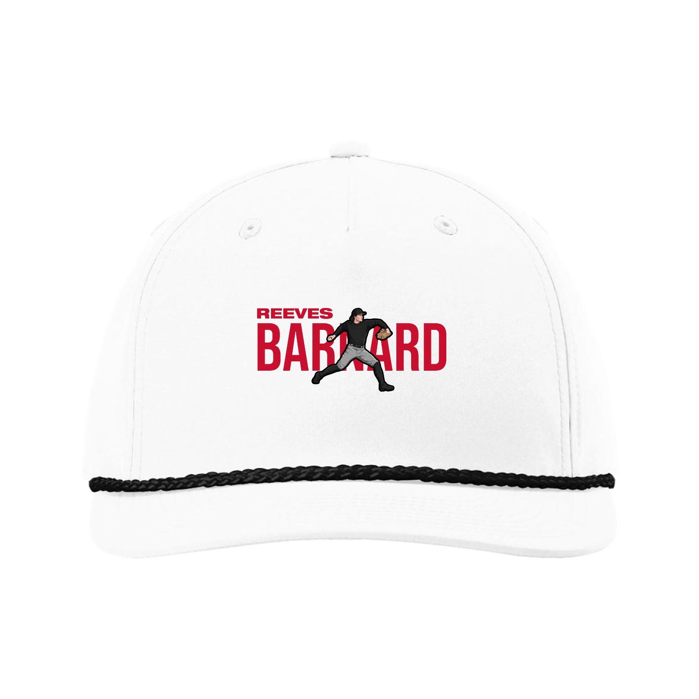 Five-Panel Classic Rope Cap — Player Name in White