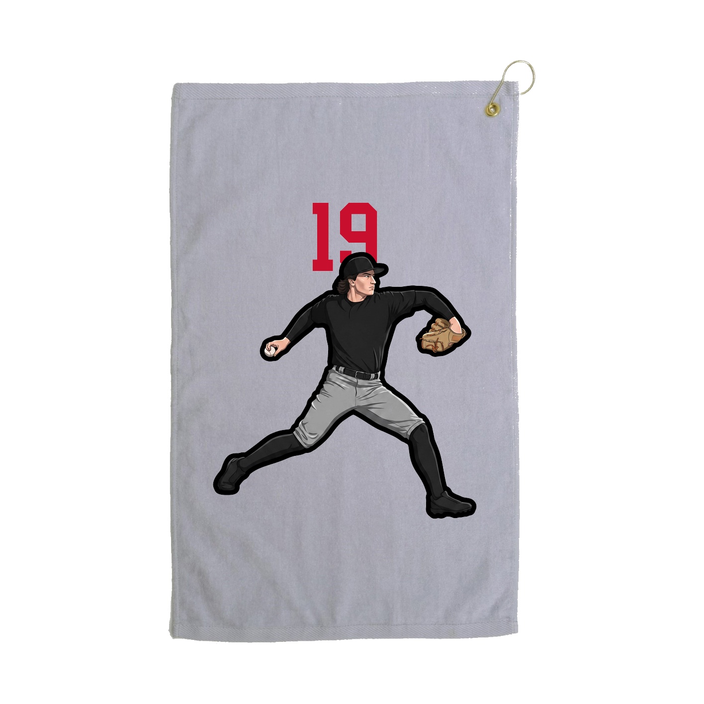 Golf Towel — Number Top in Grey