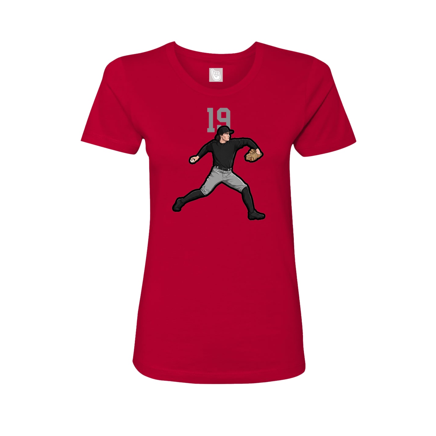 Fitted Women's Tee — Number Top in Red