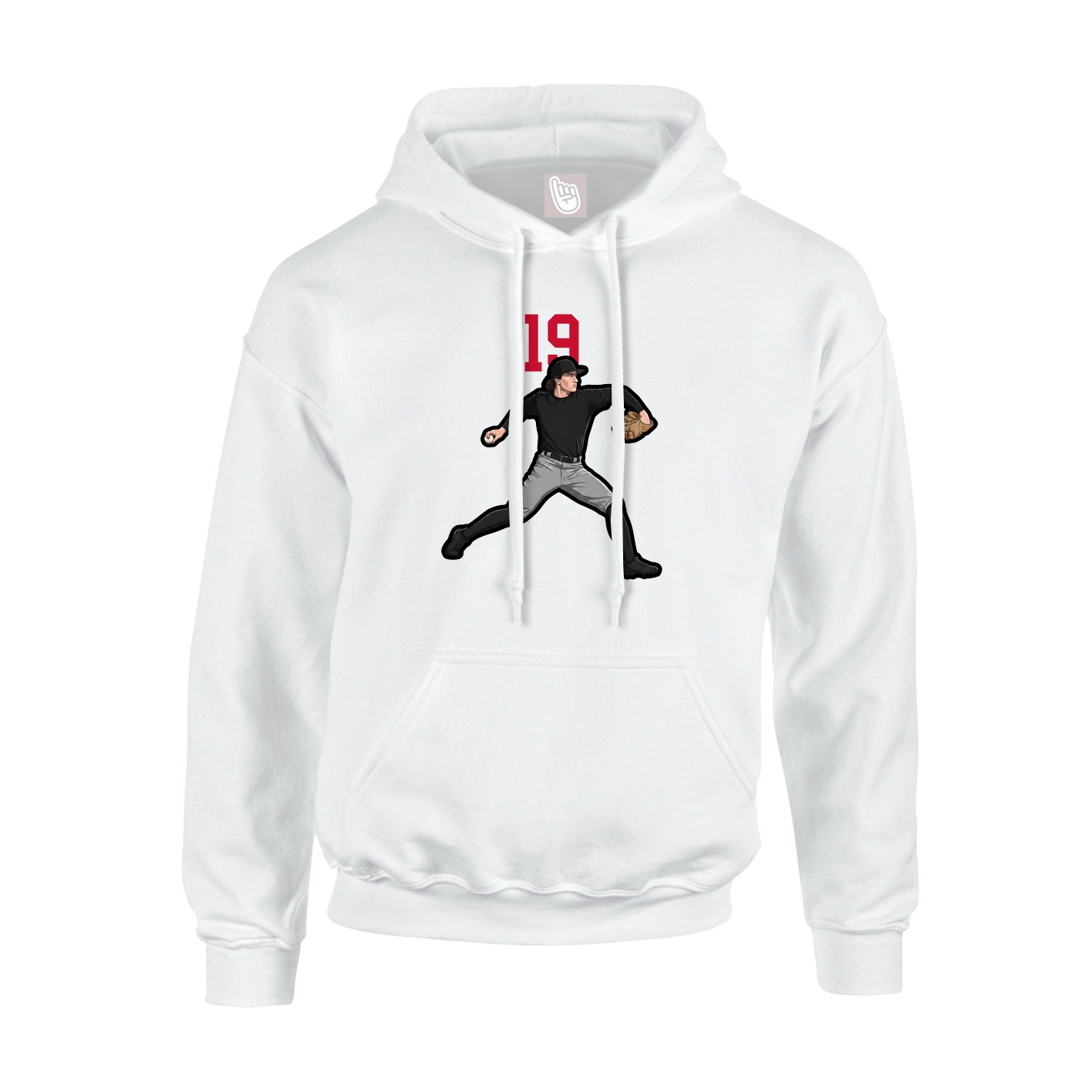 Youth Hoodie — Number Top in White