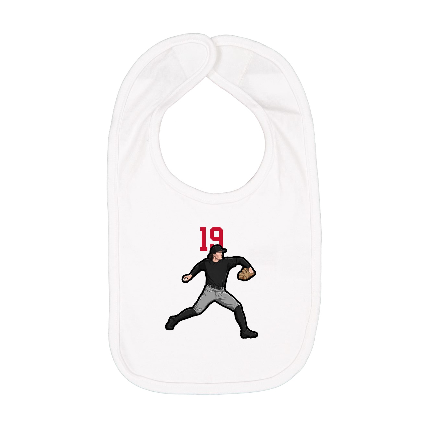 Infant Bib — Number Top in White