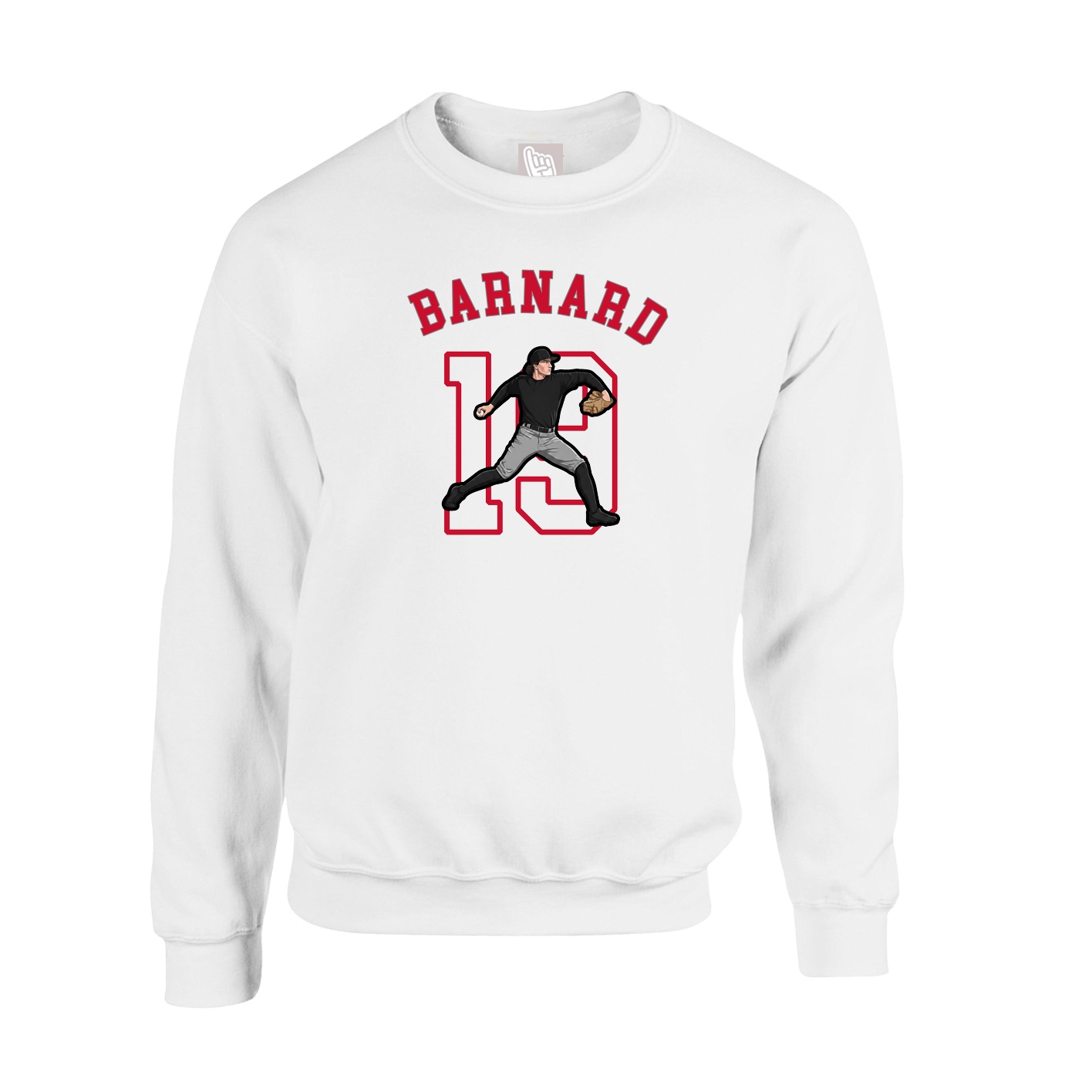 Fleece Crew — Shirsey Arch in White