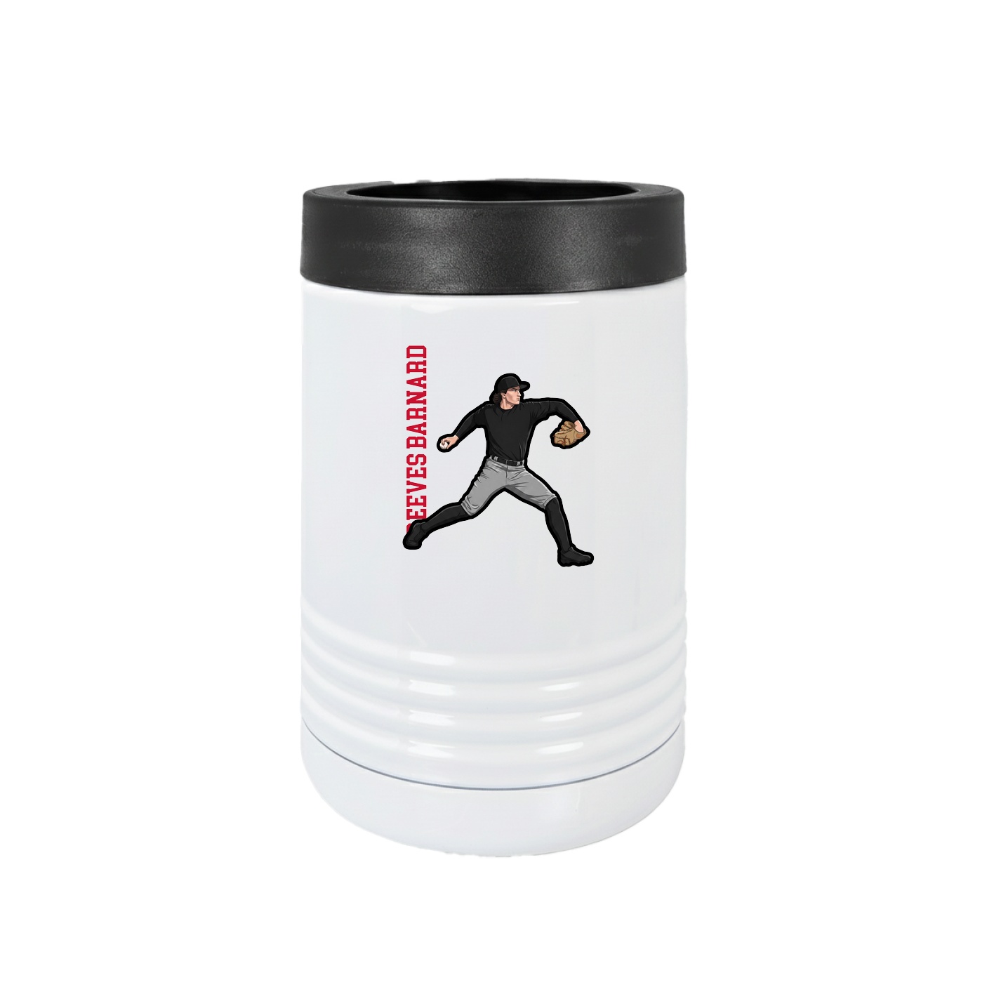 Beverage Holder — Name Vertical in White