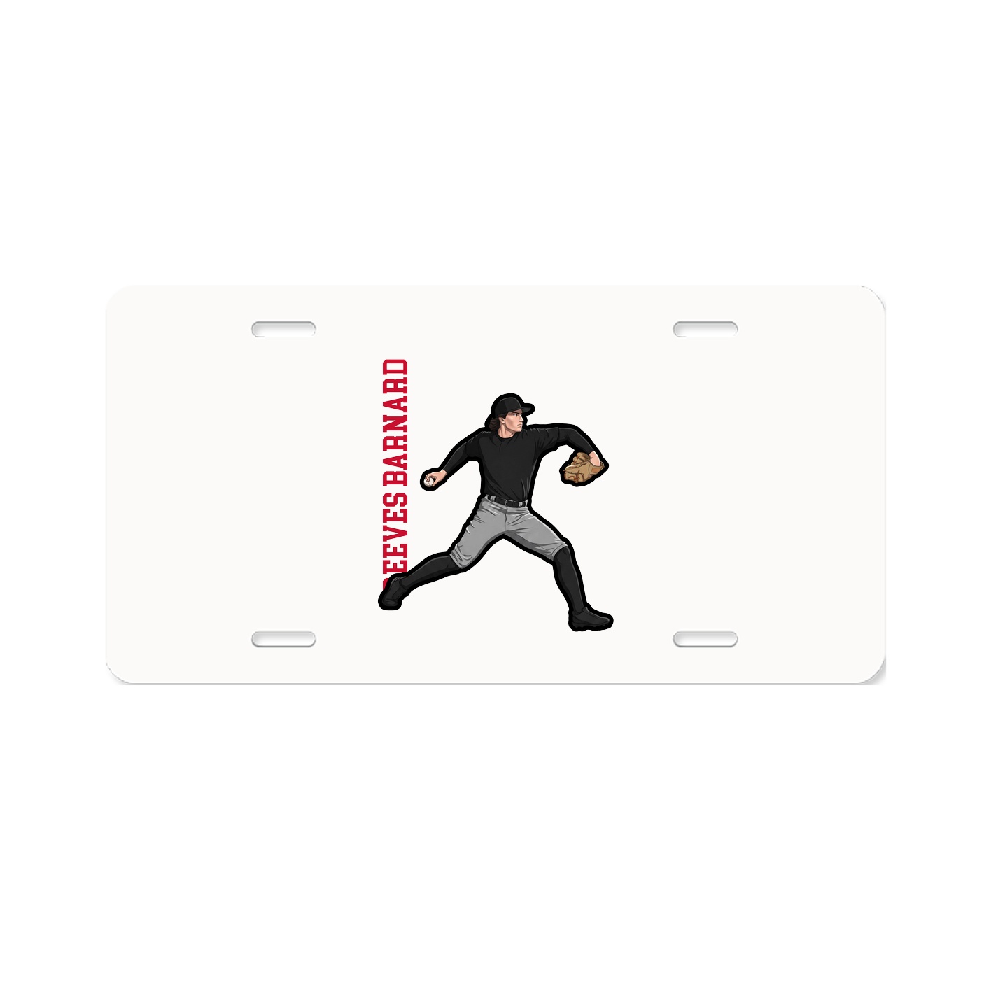 License Plate — Name Vertical in Classic