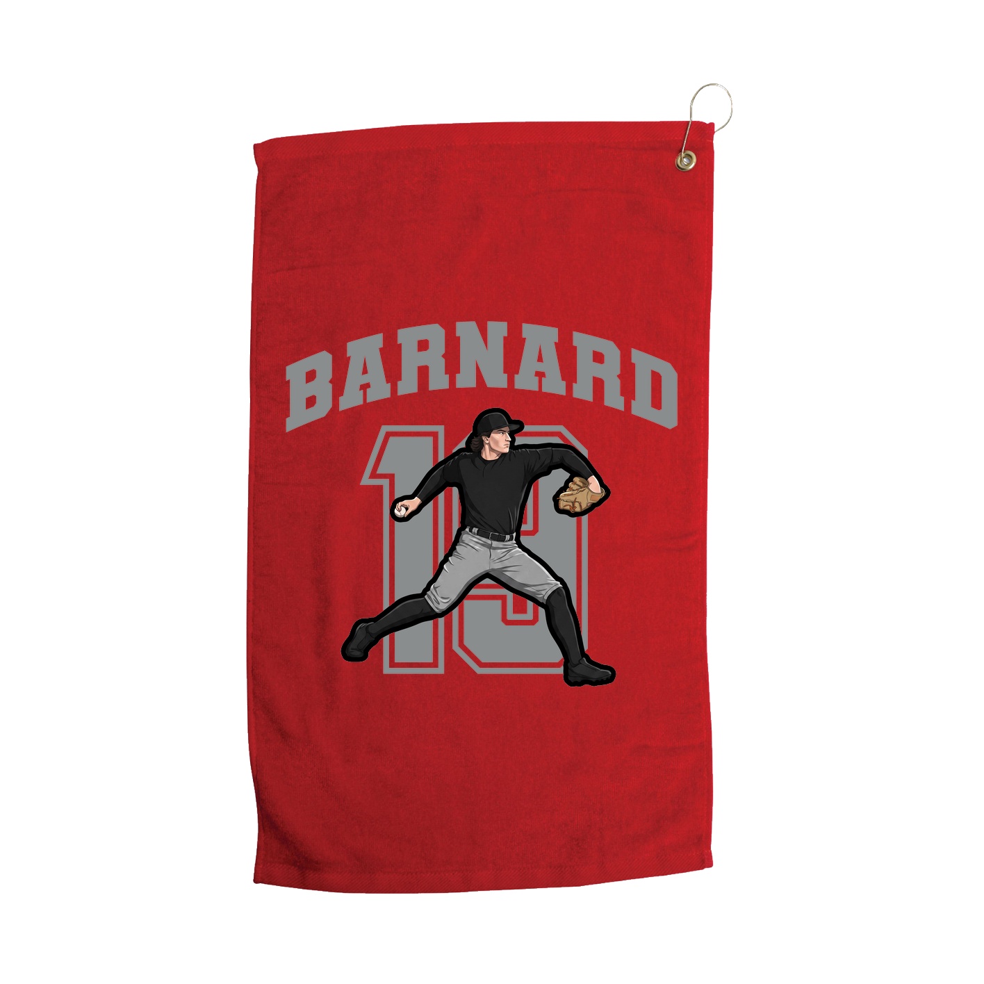 Golf Towel — Number in Red
