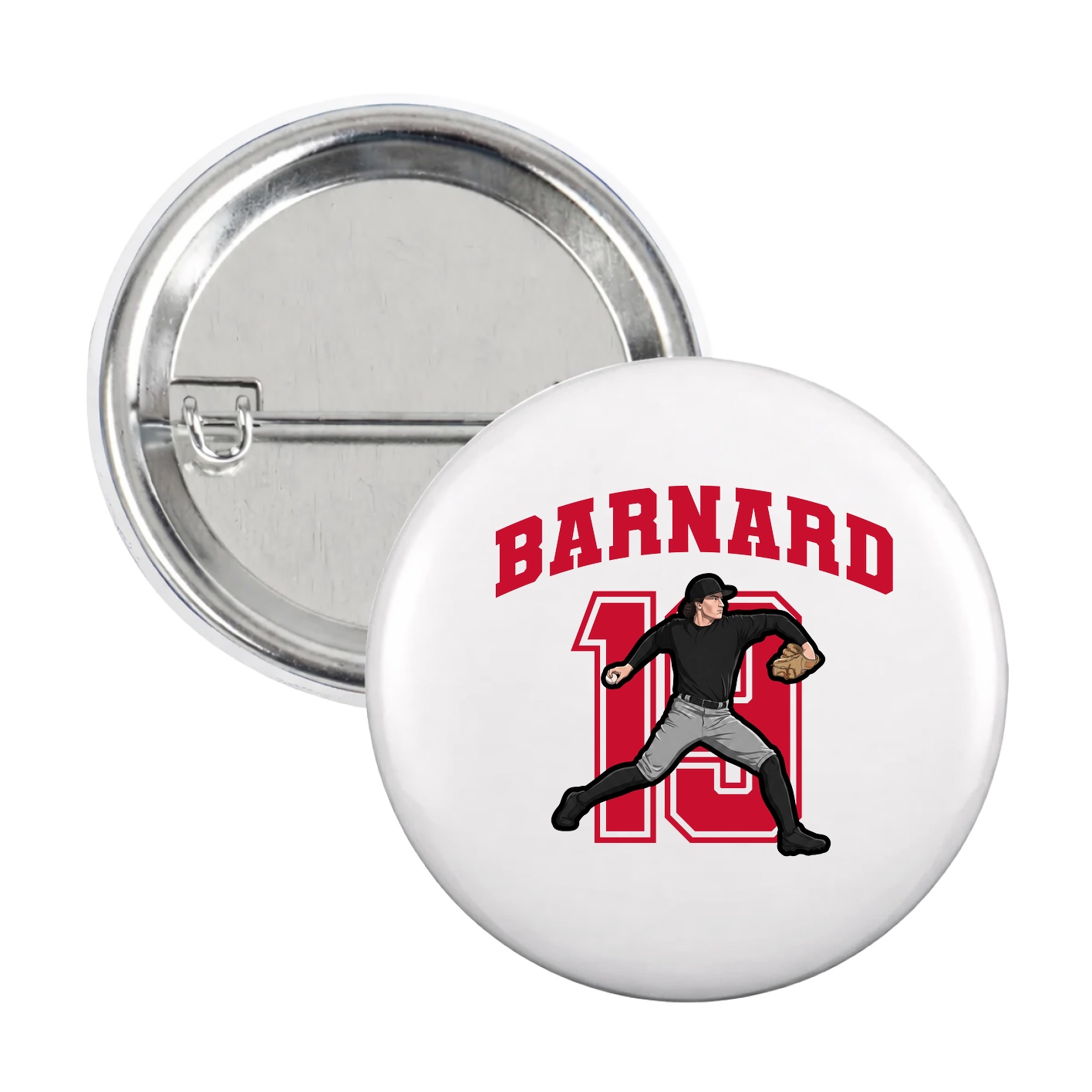 Game Day Button — Number in White
