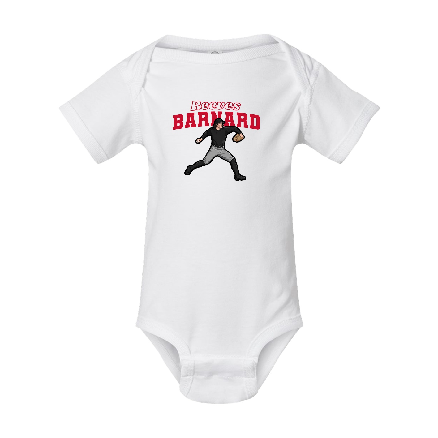Baby Onesie — Name Arch in White
