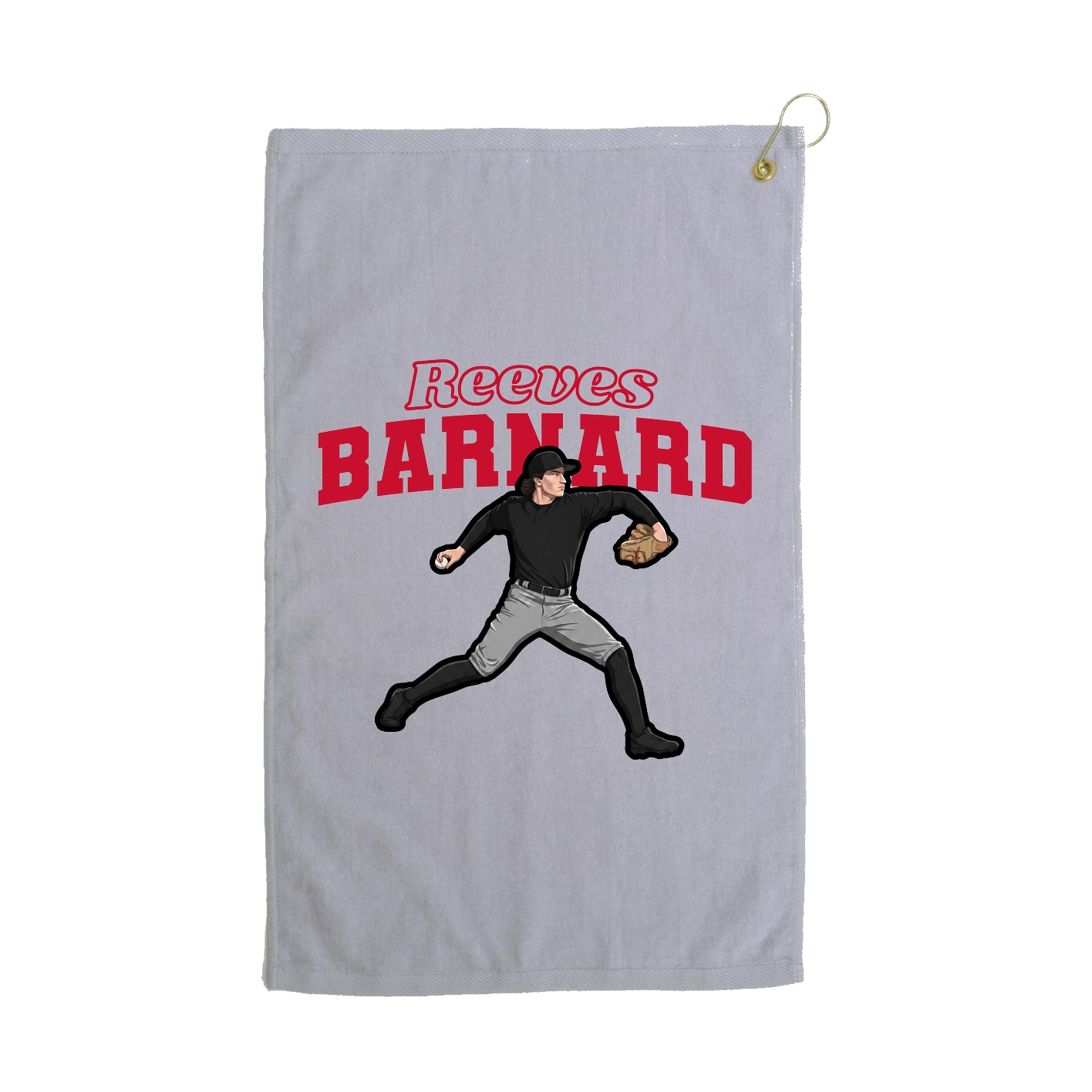 Golf Towel — Name Arch in Grey