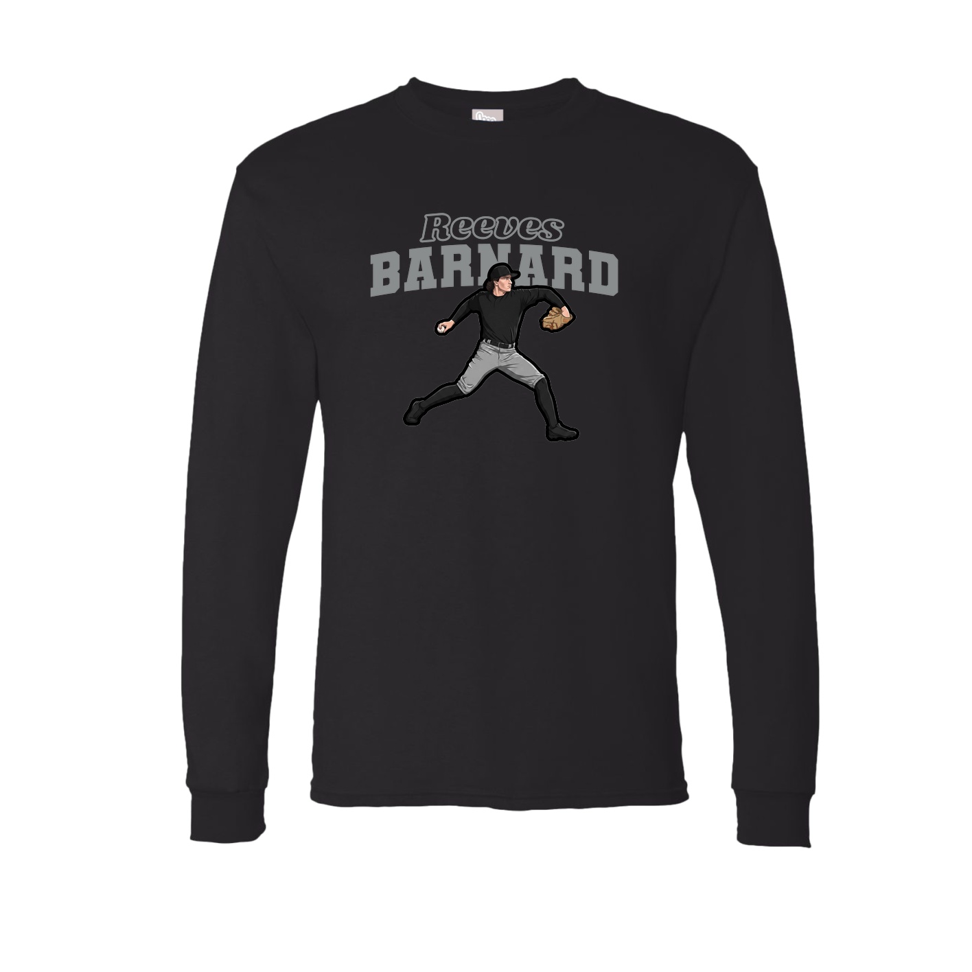 Long Sleeve Tee — Name Arch in Black