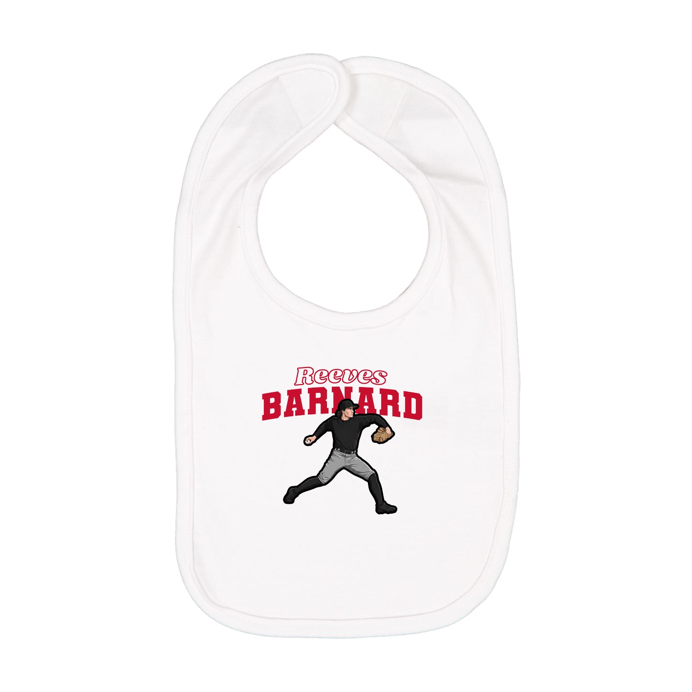 Infant Bib — Name Arch in White