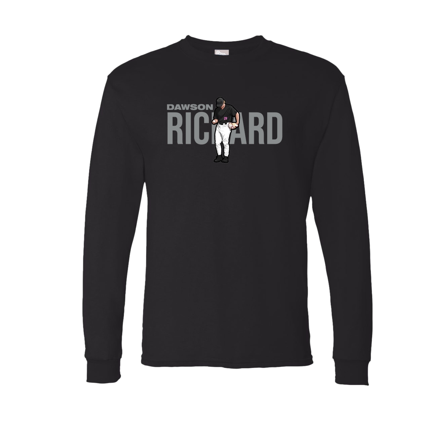 Long Sleeve Tee — Player Name in Black