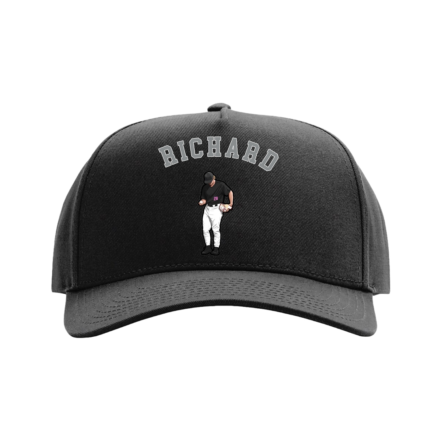 Full Fabric Five-Panel Champ Cap — Shirsey Arch in Black